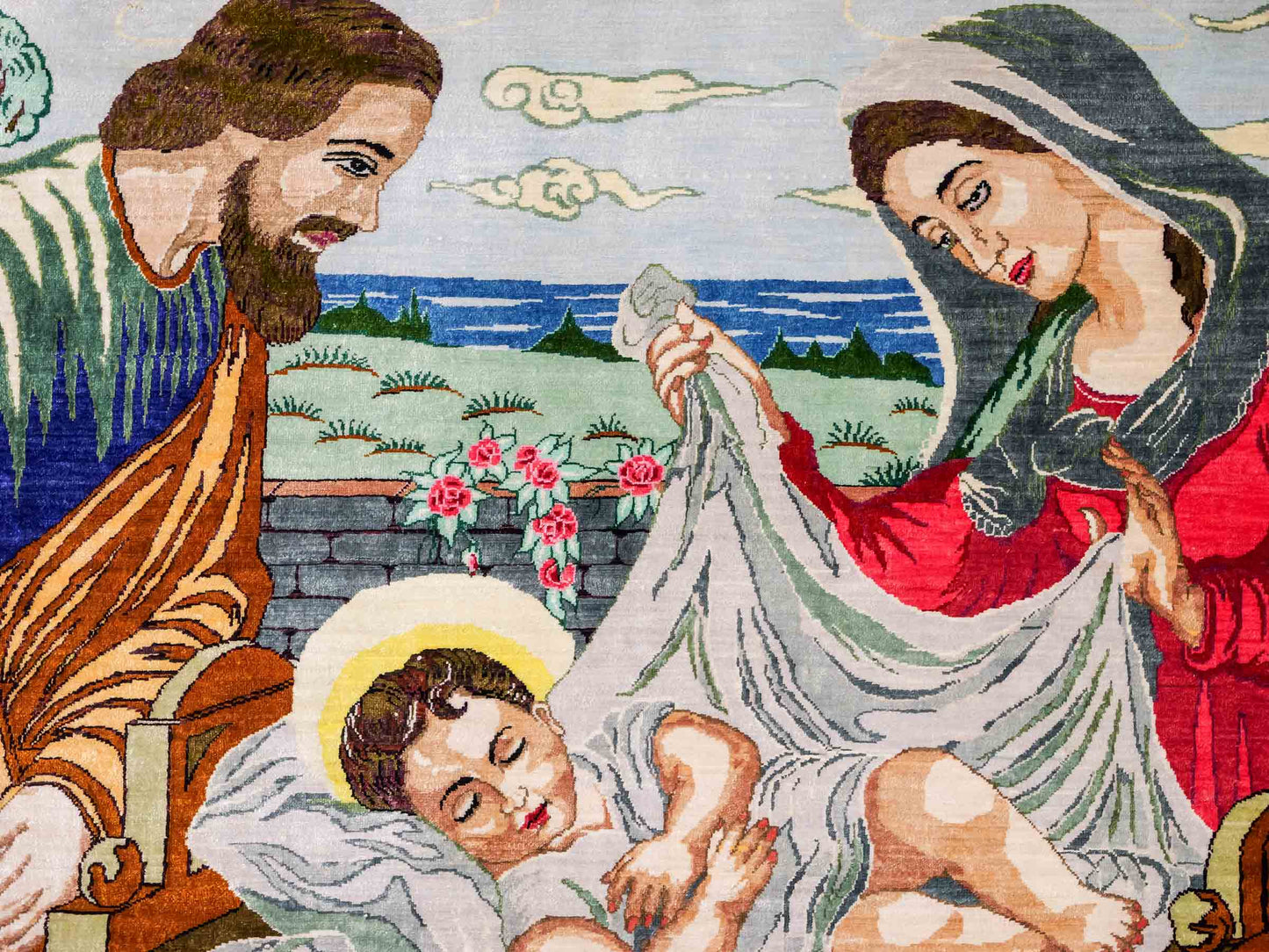 Sehr feiner, handgeknüpfter Khademi Ghom Perserteppich aus Seide, creme. 118x83 cm. Vertrieb durch Jupiter Intl.
