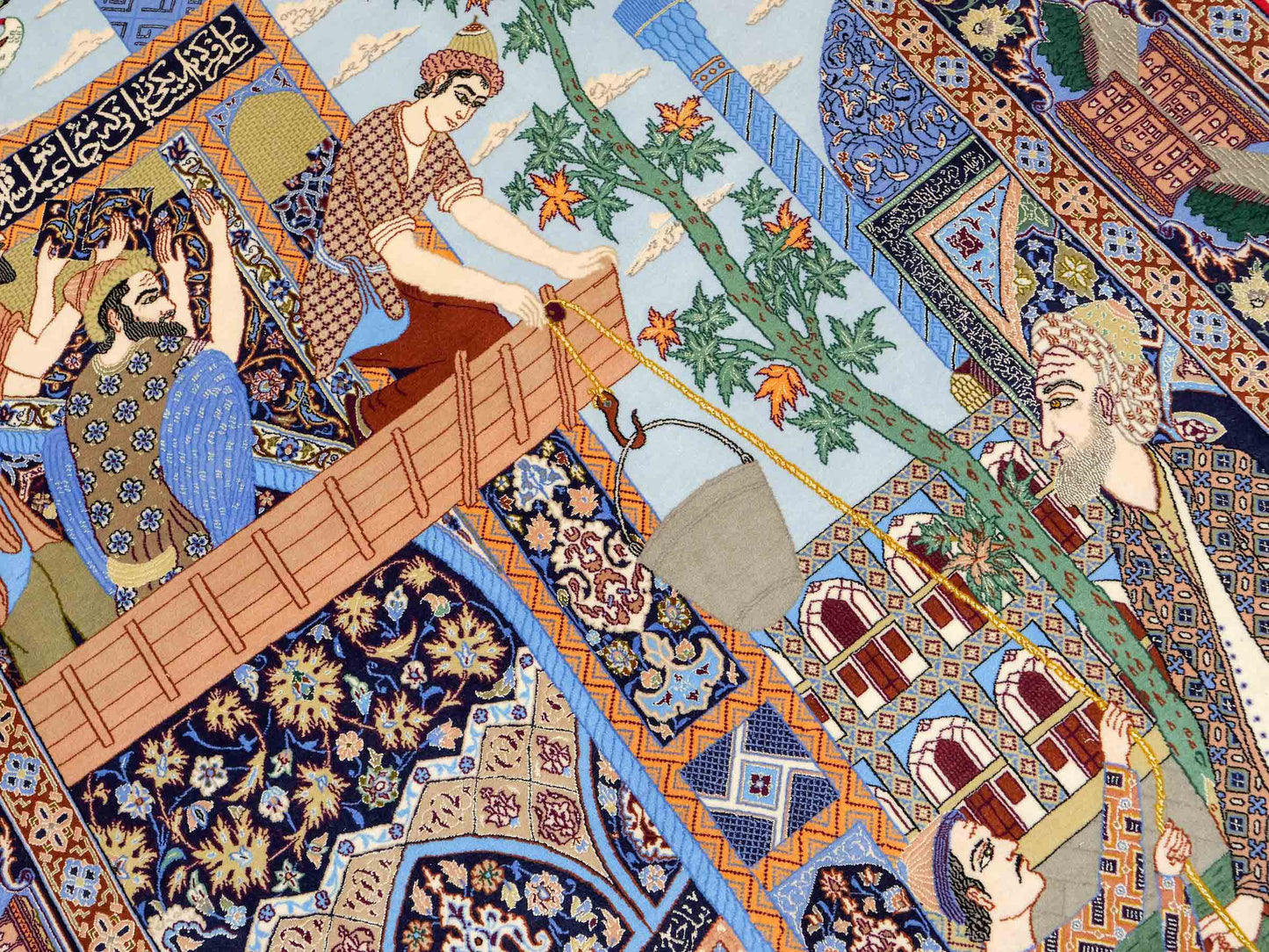 Sehr feiner, handgeknüpfter Khademi Isfahan aus Wolle mit Seide, multicolor. 239x155 cm. Vertrieb durch Jupiter Intl.