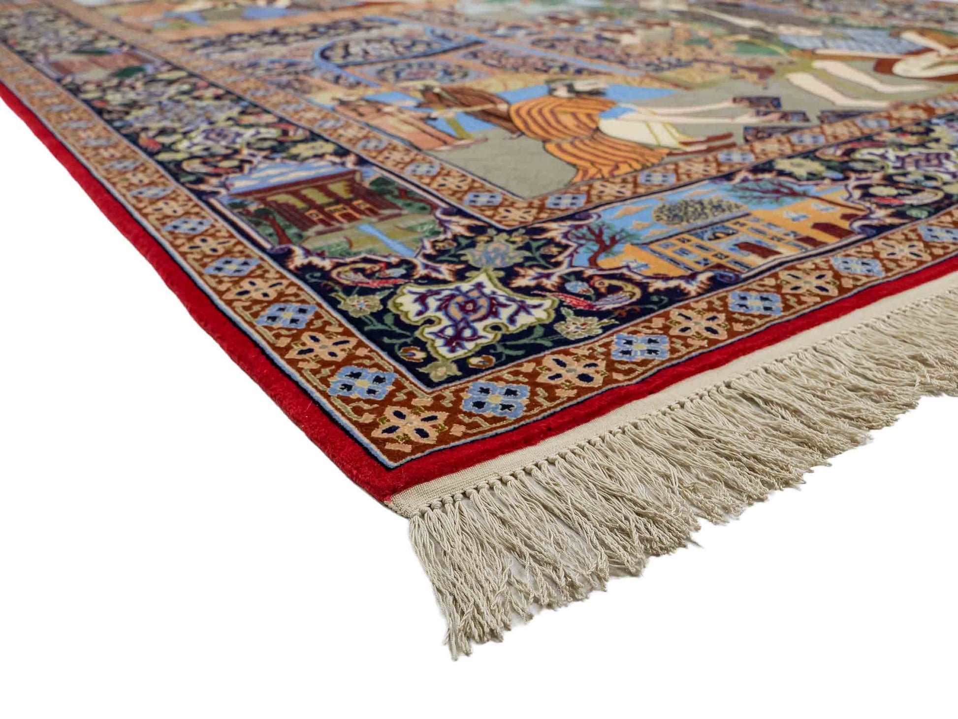 Sehr feiner, handgeknüpfter Khademi Isfahan aus Wolle mit Seide, multicolor. 239x155 cm. Vertrieb durch Jupiter Intl.
