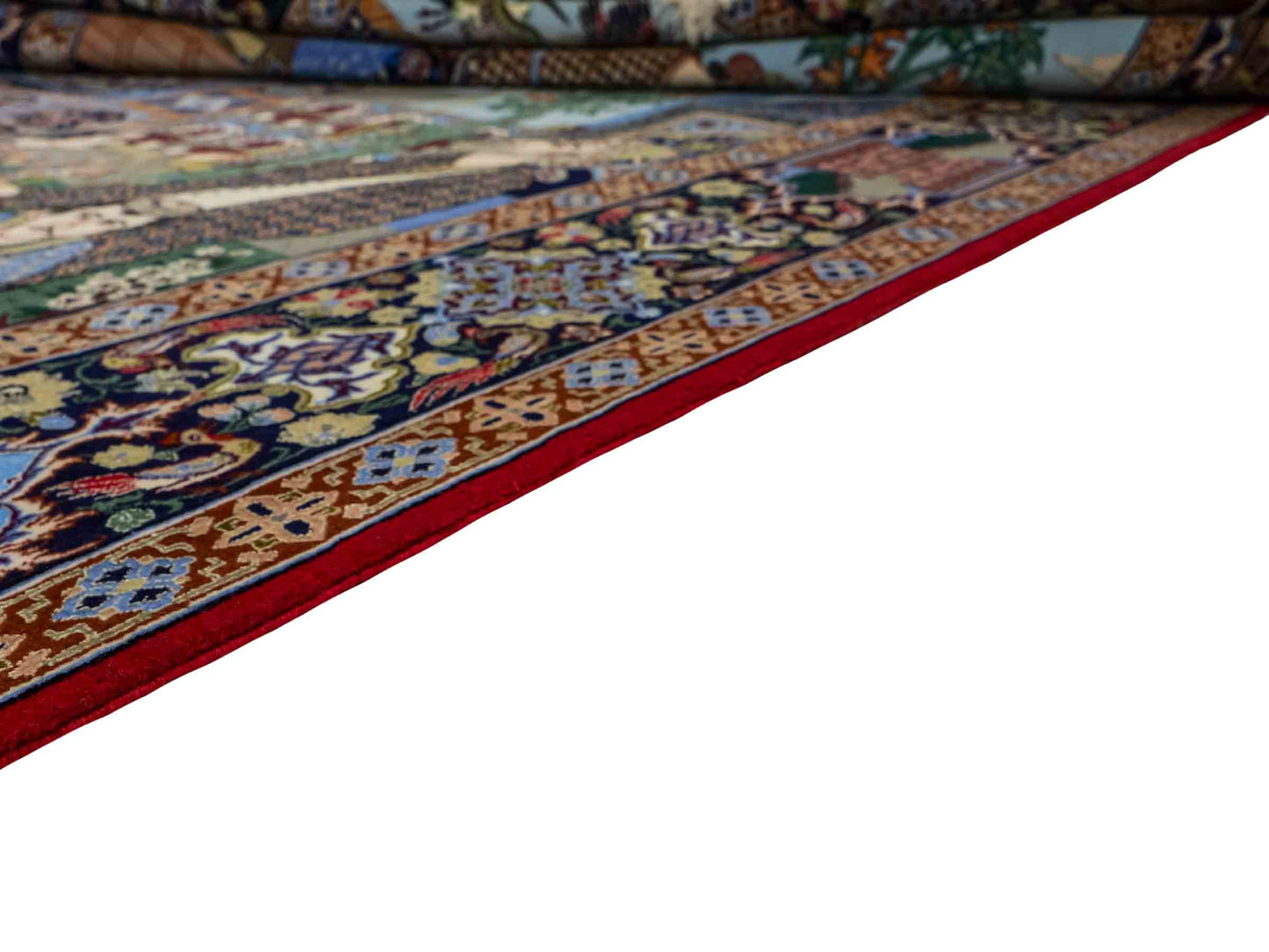 Sehr feiner, handgeknüpfter Khademi Isfahan aus Wolle mit Seide, multicolor. 239x155 cm. Vertrieb durch Jupiter Intl.