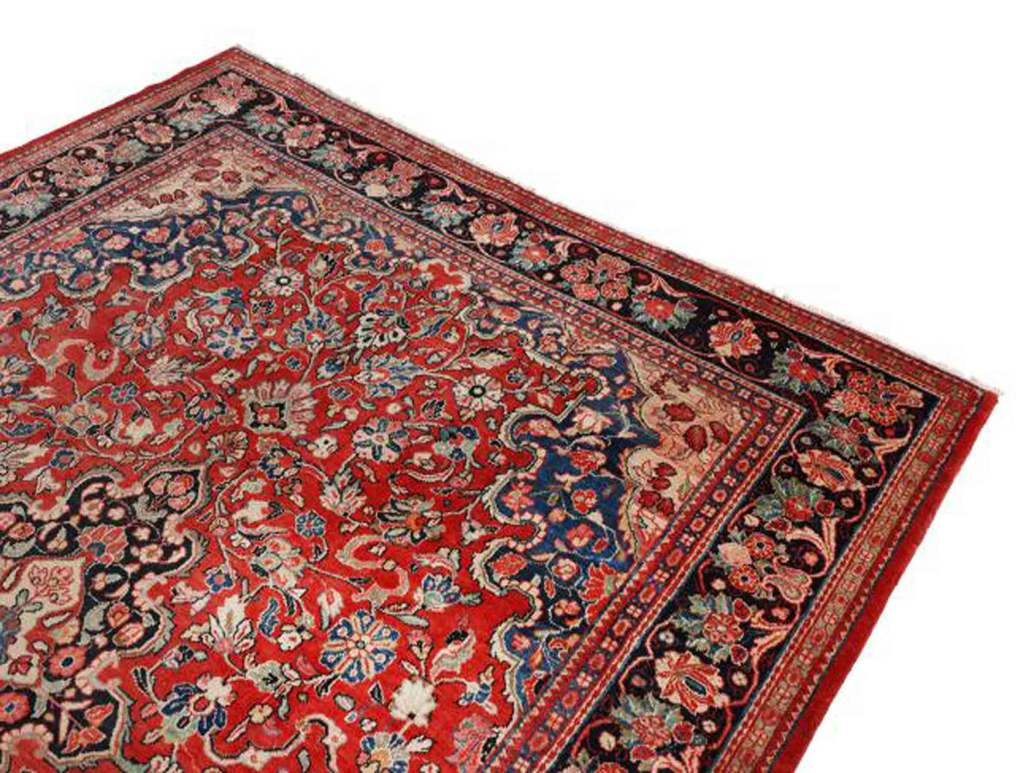 Handgeknüpfter Sarough Mahal Perserteppich aus Wolle von Khademi, rot, blau. 368x280 cm. Verkauf durch Jupiter Intl.