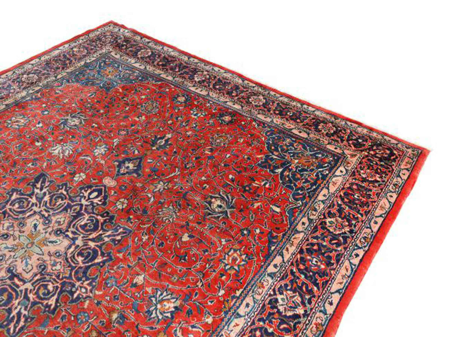 Handgeknüpfter Sarough Mahal Perserteppich aus Wolle von Khademi, rot, blau. 406x300 cm. Verkauf durch Jupiter Intl.
