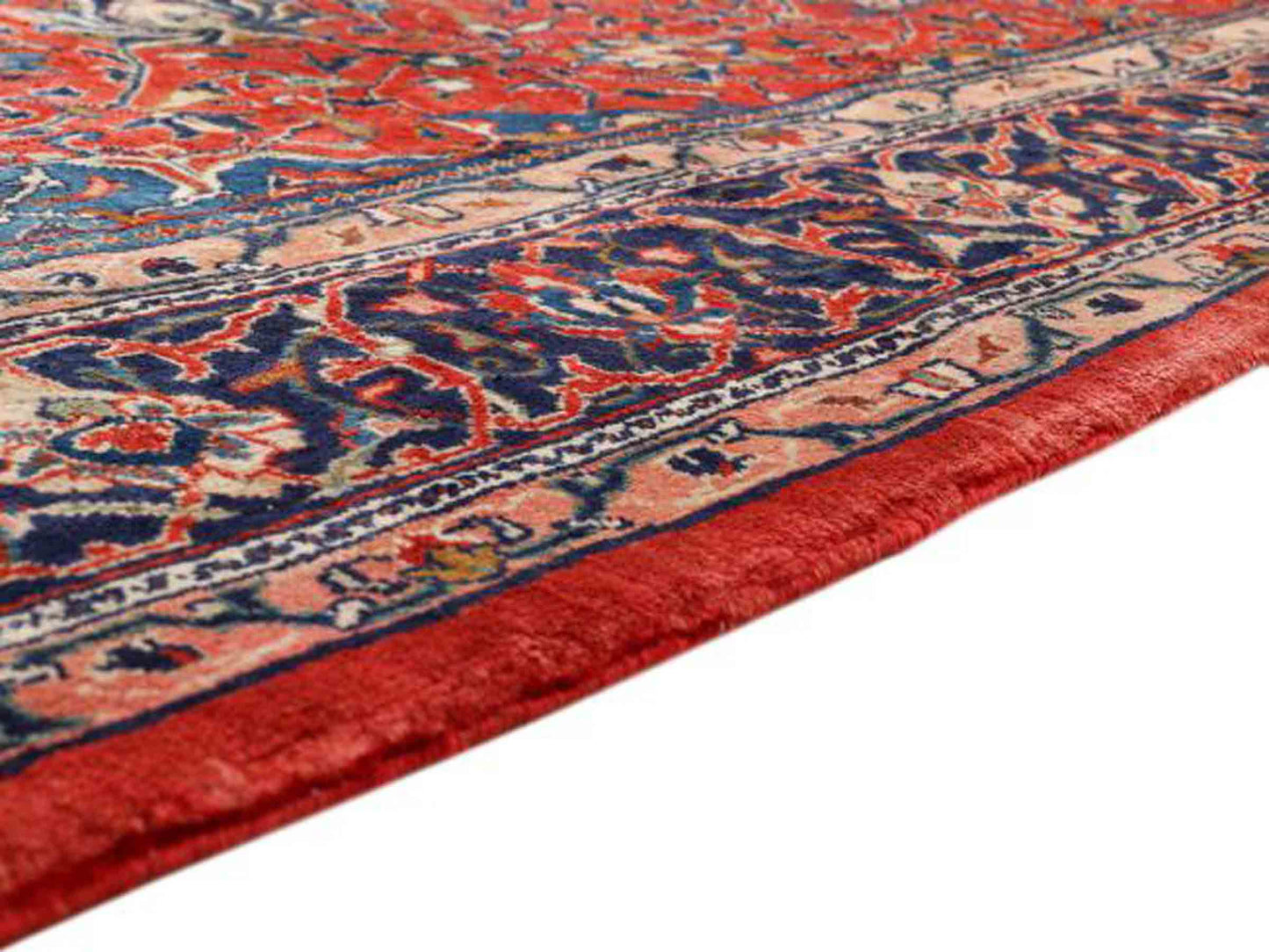 Handgeknüpfter Sarough Mahal Perserteppich aus Wolle von Khademi, rot, blau. 406x300 cm. Verkauf durch Jupiter Intl.