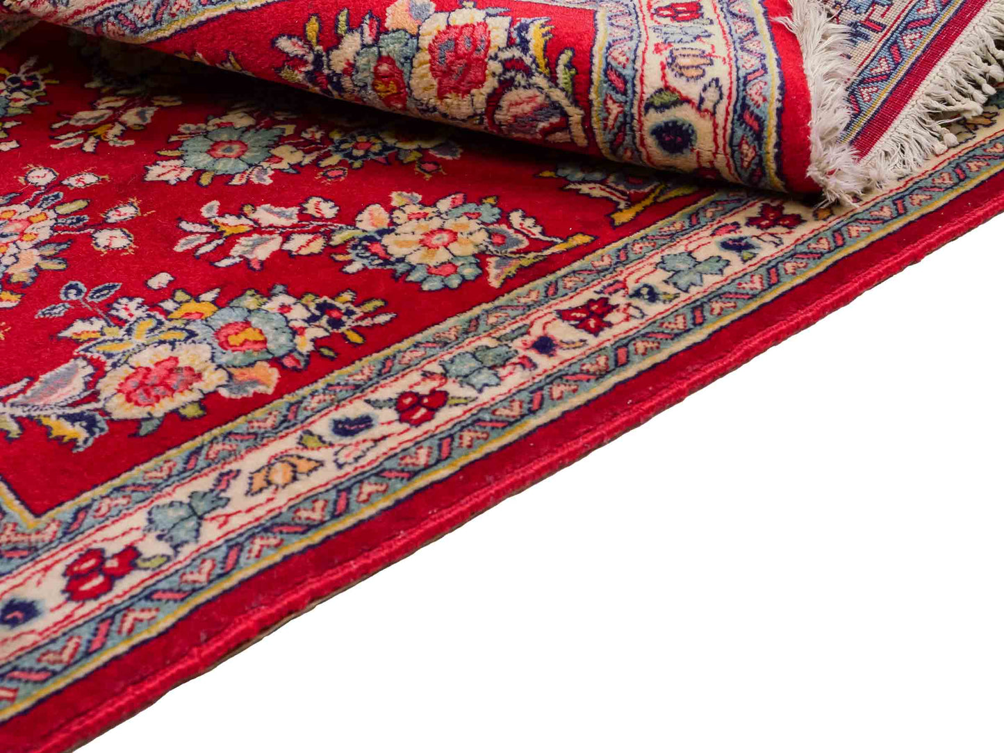 Feiner, handgeknüpfter Sarough Perserteppich aus Wolle von Khademi, rot. 0,84 x 0,69 m. Vertrieb durch JUPITER Intl.