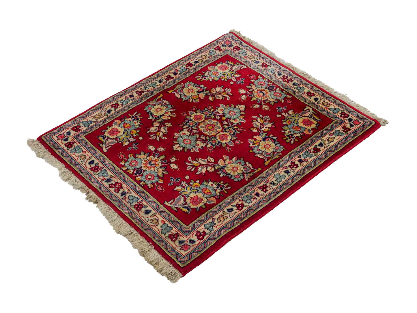 Feiner, handgeknüpfter Sarough Perserteppich aus Wolle von Khademi, rot. 0,84 x 0,69 m. Vertrieb durch JUPITER Intl.
