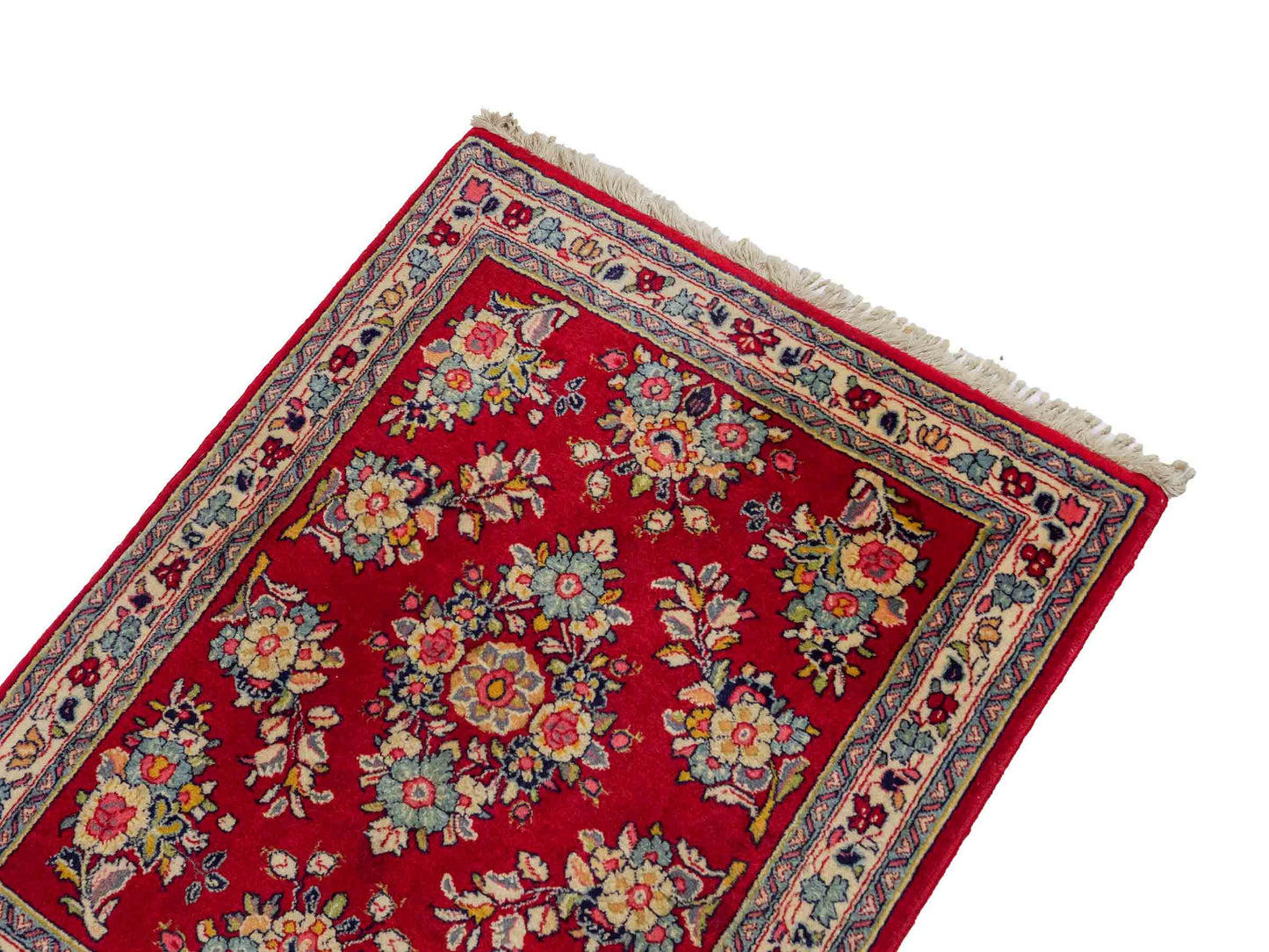 Feiner, handgeknüpfter Sarough Perserteppich aus Wolle von Khademi, rot. 0,84 x 0,69 m. Vertrieb durch JUPITER Intl.