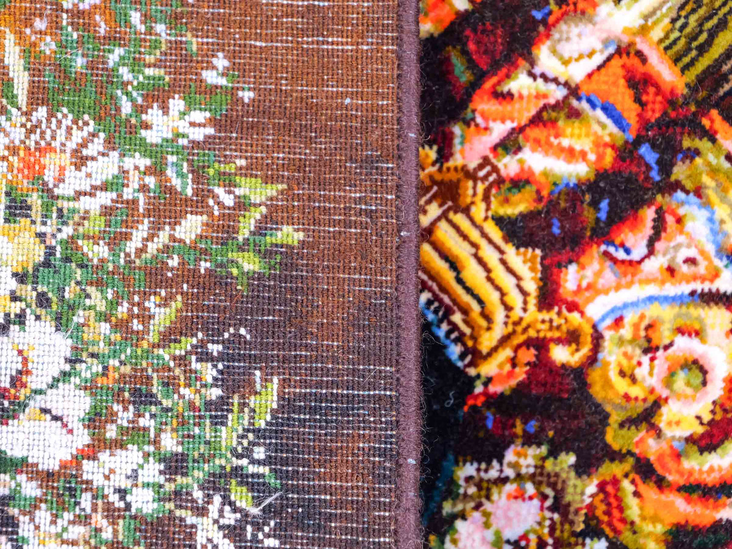 Sehr feiner, handgeknüpfter Täbriz Art 50 Raj Perserteppich aus Wolle mit Seide von Khademi. Farbe: Bunt. Größe: 67 x 37 cm. Vertrieb durch JUPITER Intl.