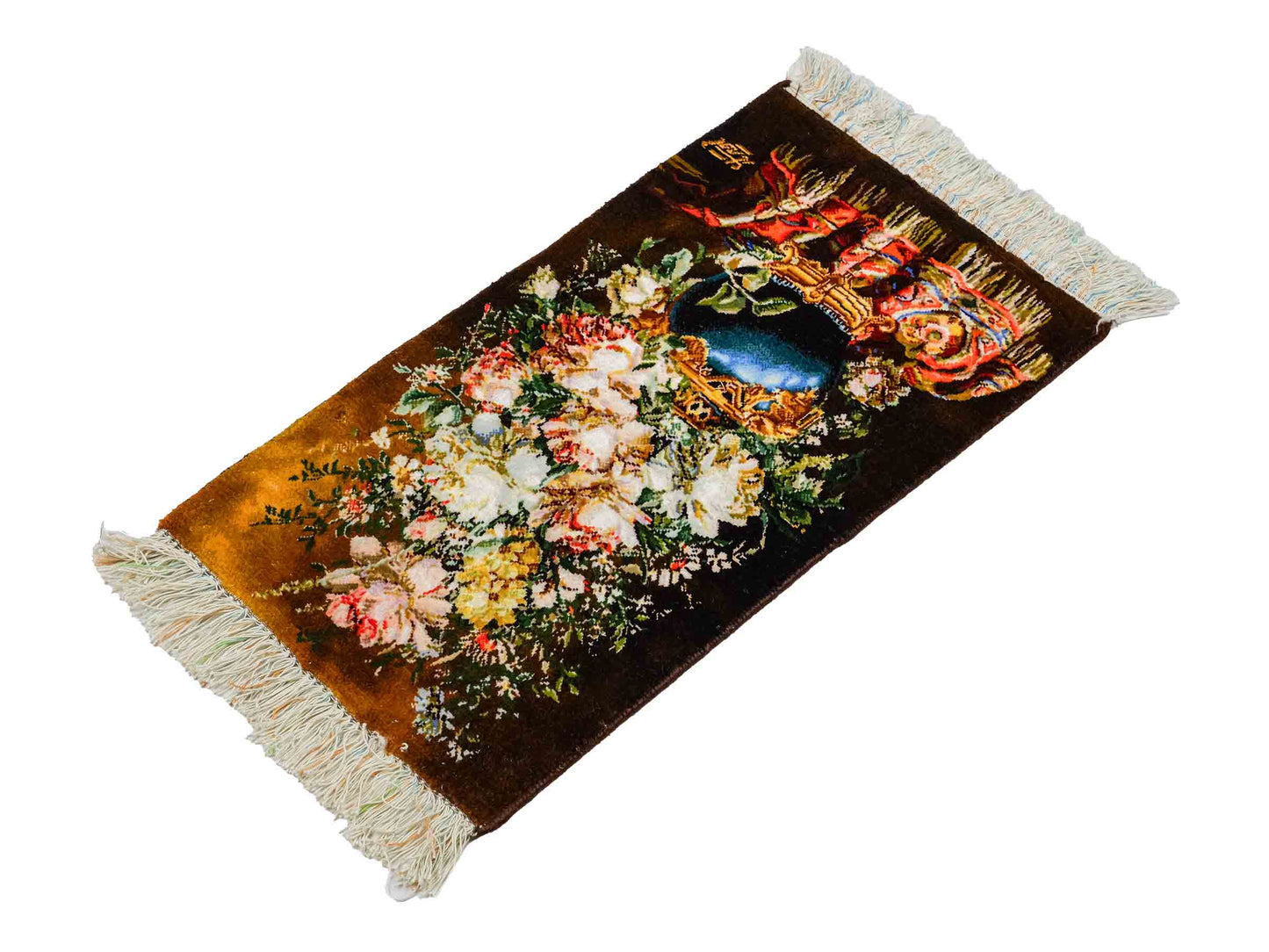 Sehr feiner, handgeknüpfter Täbriz Art 50 Raj Perserteppich aus Wolle mit Seide von Khademi. Farbe: Bunt. Größe: 67 x 37 cm. Vertrieb durch JUPITER Intl.