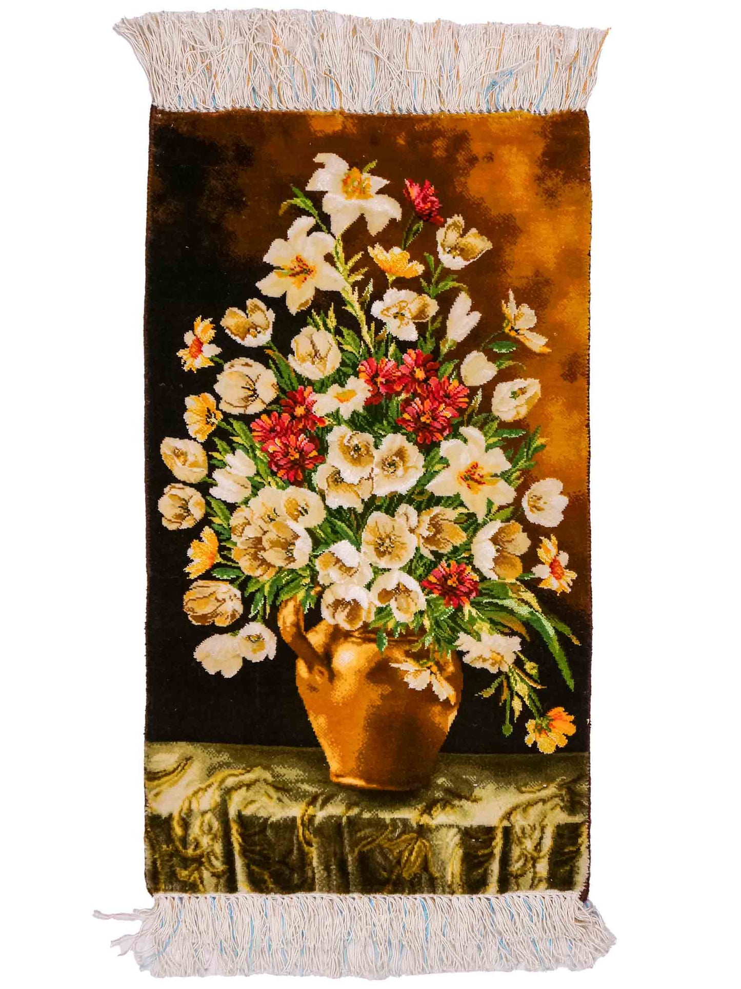 Sehr feiner, handgeknüpfter Täbriz Art 50 Raj Perserteppich aus Wolle mit Seide von Khademi. Farbe: Bunt. Größe: 69 x 40 cm. Vertrieb durch JUPITER Intl.