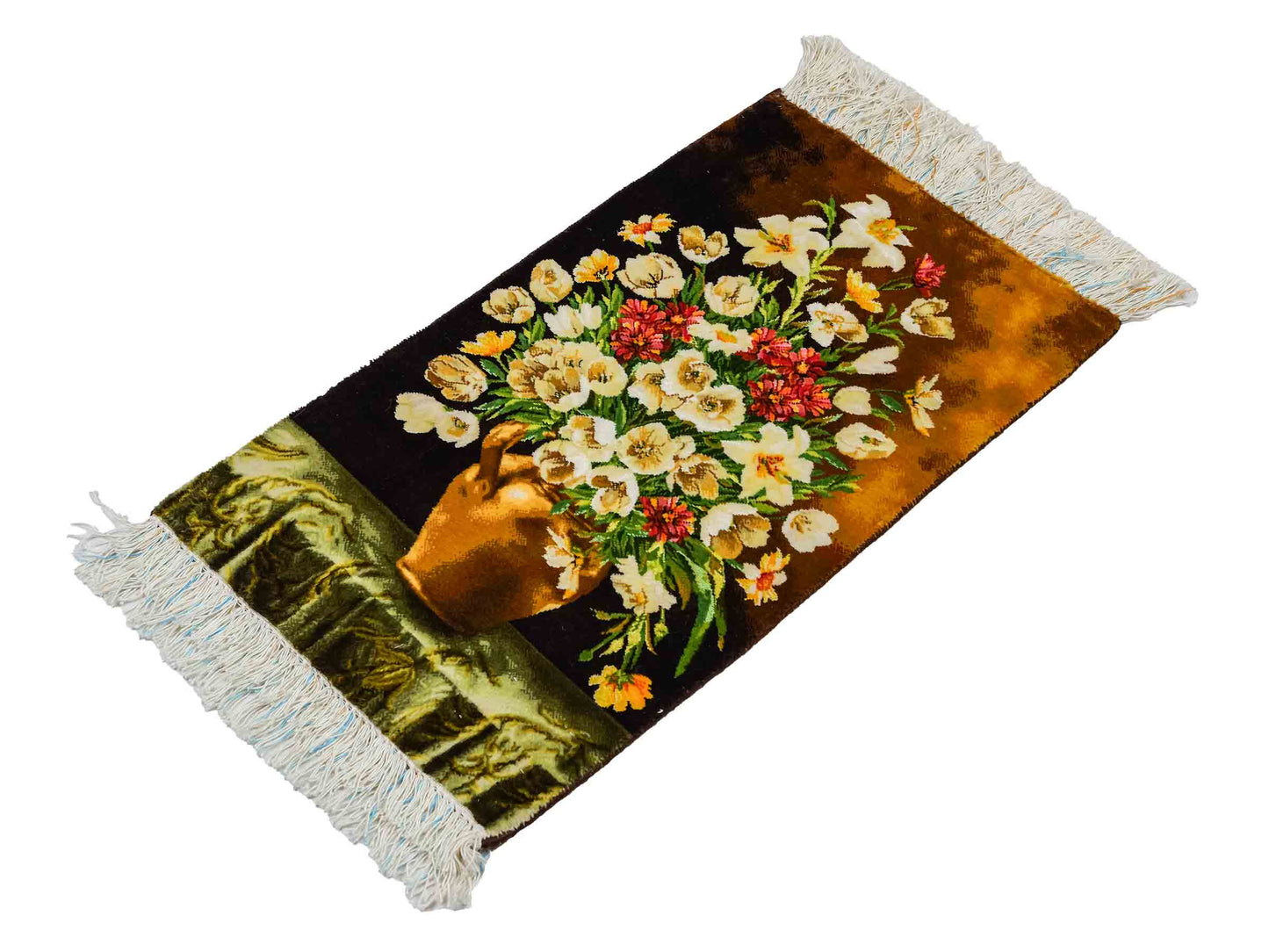 Sehr feiner, handgeknüpfter Täbriz Art 50 Raj Perserteppich aus Wolle mit Seide von Khademi. Farbe: Bunt. Größe: 69 x 40 cm. Vertrieb durch JUPITER Intl.