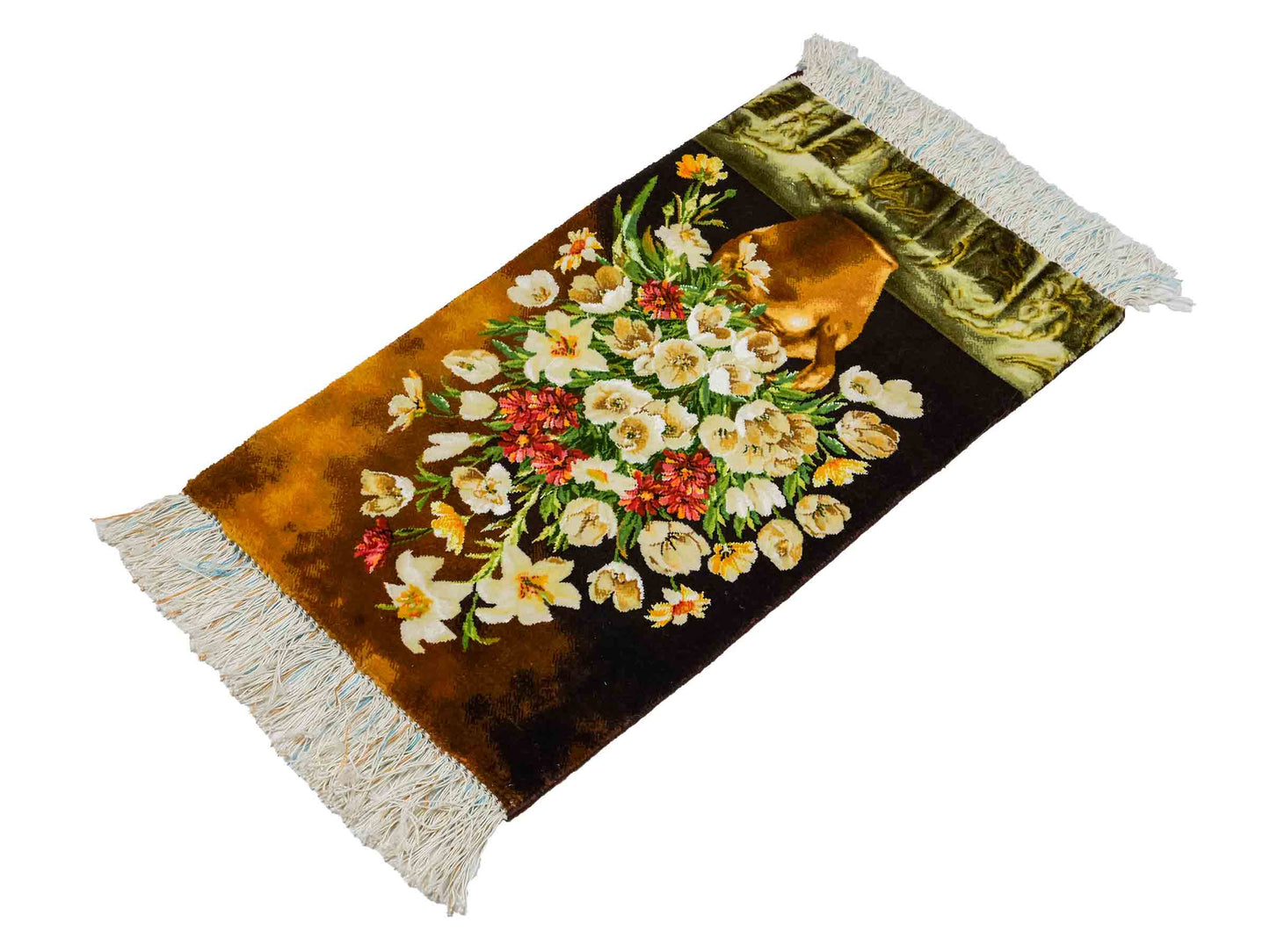 Sehr feiner, handgeknüpfter Täbriz Art 50 Raj Perserteppich aus Wolle mit Seide von Khademi. Farbe: Bunt. Größe: 69 x 40 cm. Vertrieb durch JUPITER Intl.
