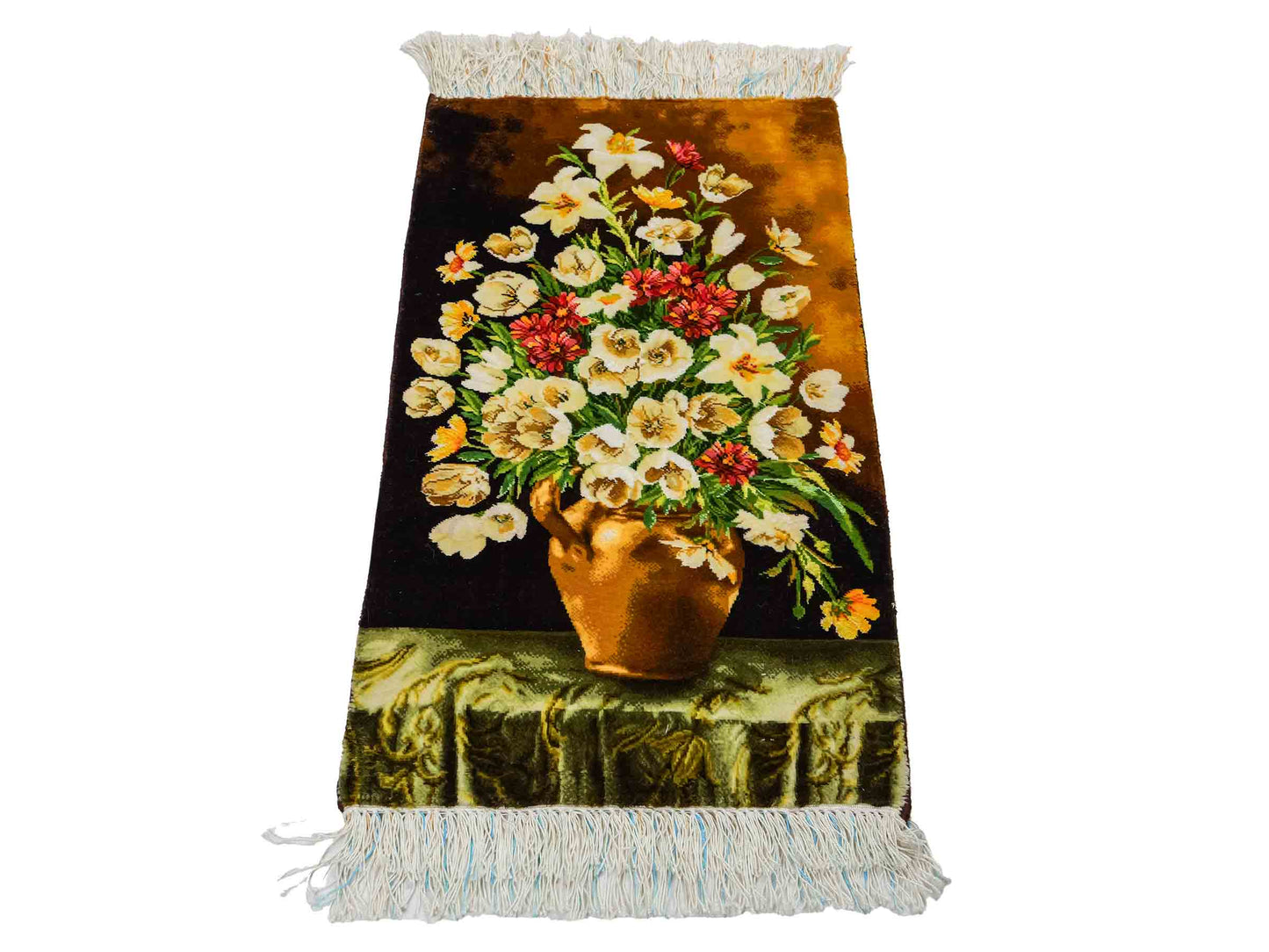 Sehr feiner, handgeknüpfter Täbriz Art 50 Raj Perserteppich aus Wolle mit Seide von Khademi. Farbe: Bunt. Größe: 69 x 40 cm. Vertrieb durch JUPITER Intl.