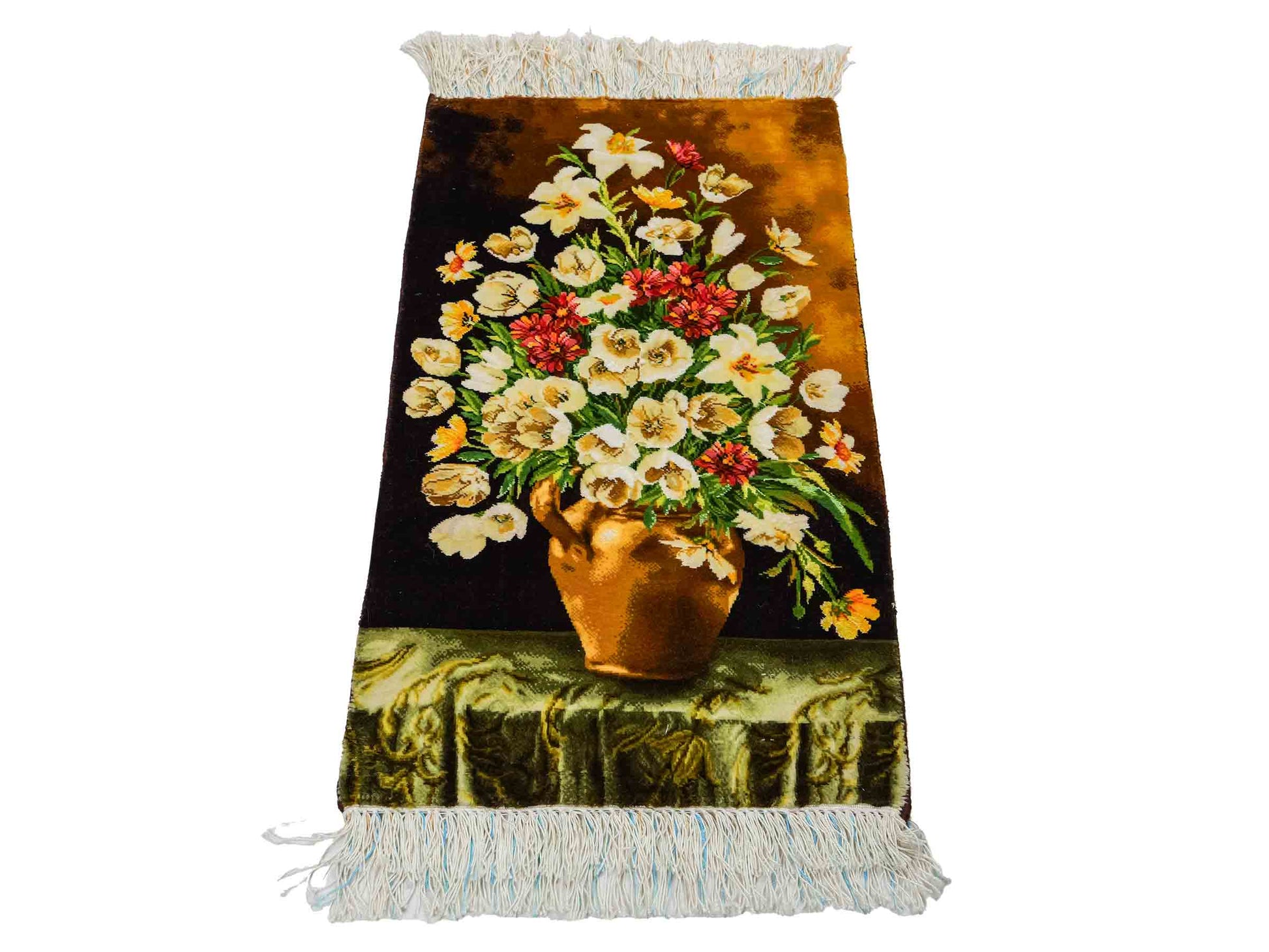 Sehr feiner, handgeknüpfter Täbriz Art 50 Raj Perserteppich aus Wolle mit Seide von Khademi. Farbe: Bunt. Größe: 69 x 40 cm. Vertrieb durch JUPITER Intl.
