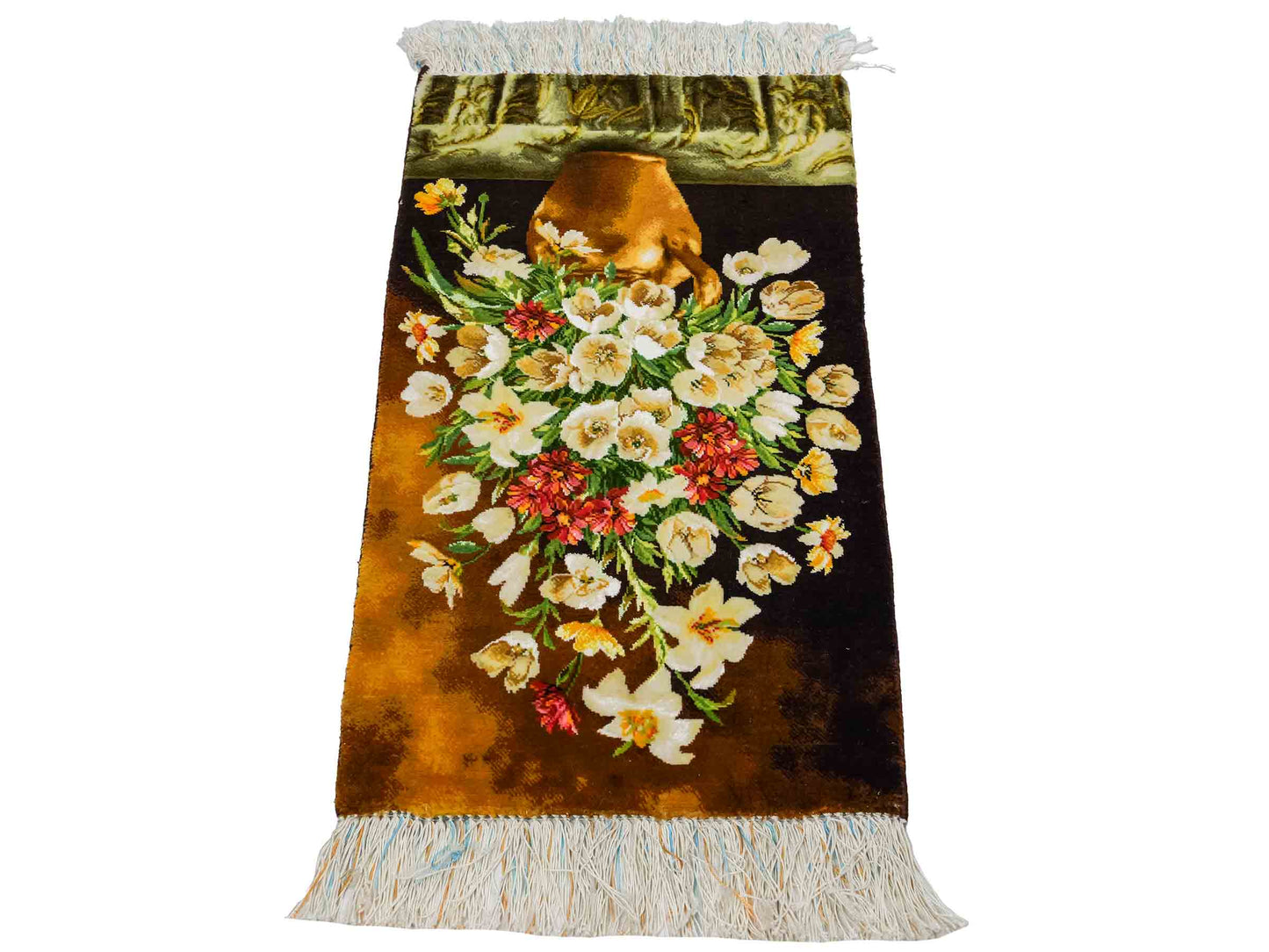 Sehr feiner, handgeknüpfter Täbriz Art 50 Raj Perserteppich aus Wolle mit Seide von Khademi. Farbe: Bunt. Größe: 69 x 40 cm. Vertrieb durch JUPITER Intl.