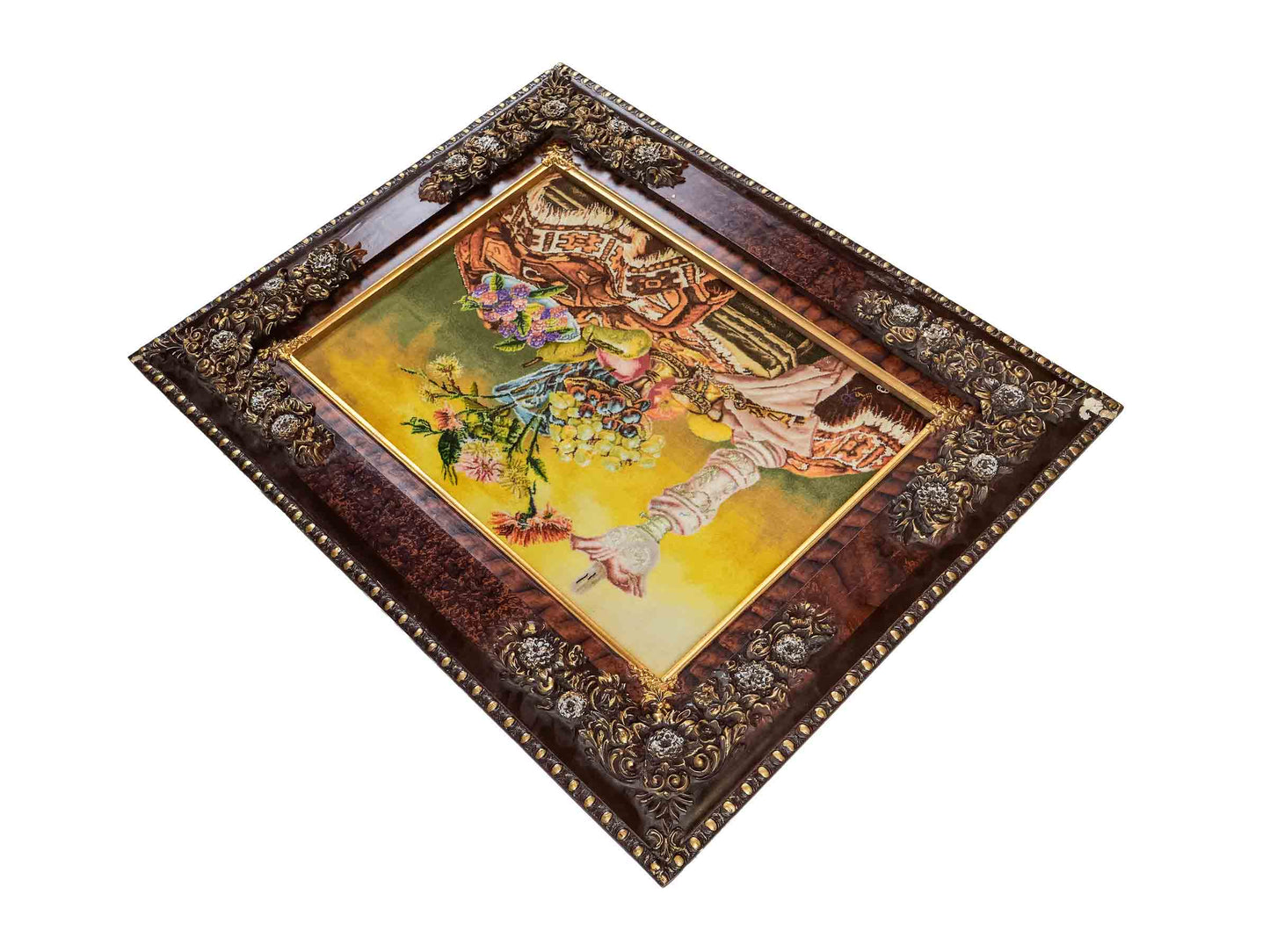 Sehr feiner, handgeknüpfter Täbriz Art 50 Raj Perserteppich aus Wolle mit Seide von Khademi. Farbe: Bunt. Größe: 70 x 49 cm. Vertrieb durch JUPITER Intl.