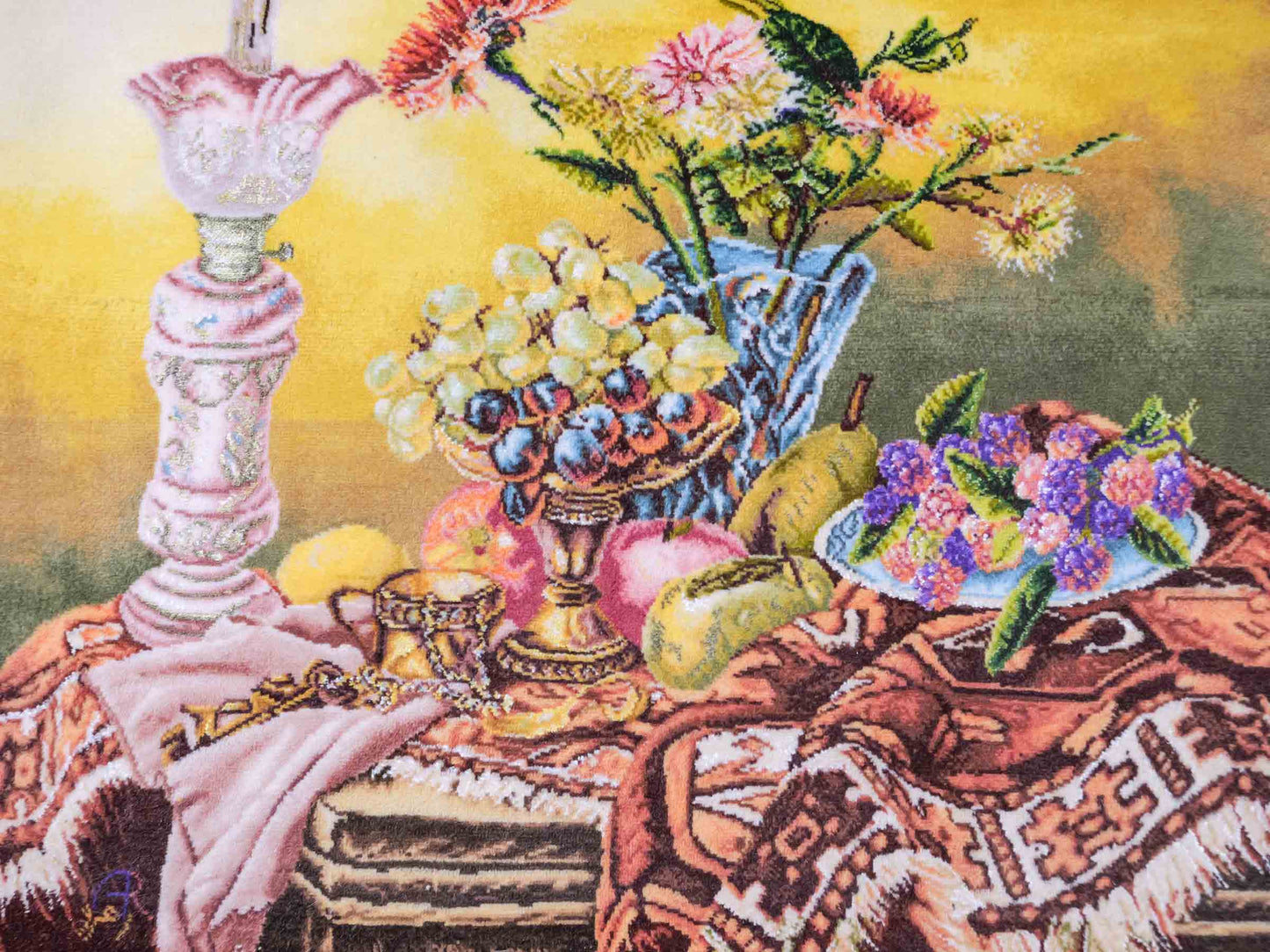 Sehr feiner, handgeknüpfter Täbriz Art 50 Raj Perserteppich aus Wolle mit Seide von Khademi. Farbe: Bunt. Größe: 70 x 49 cm. Vertrieb durch JUPITER Intl.