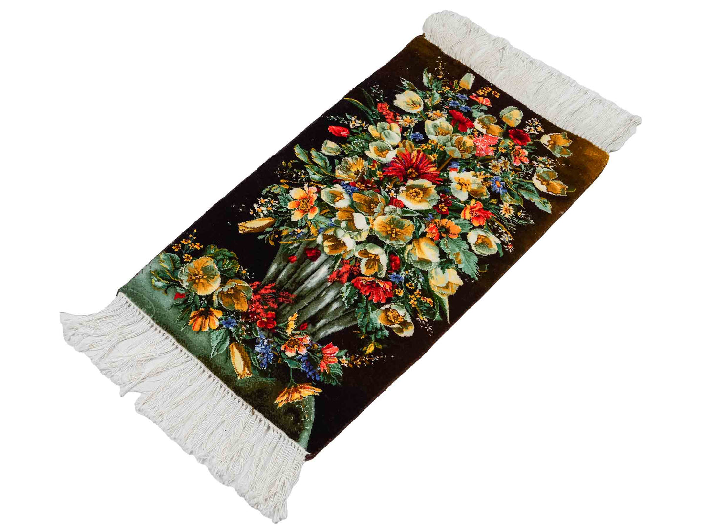 Sehr feiner, handgeknüpfter Täbriz Art 50 Raj Perserteppich aus Wolle mit Seide von Khademi. Farbe: Bunt. Größe: 72 x 43 cm. Vertrieb durch JUPITER Intl.