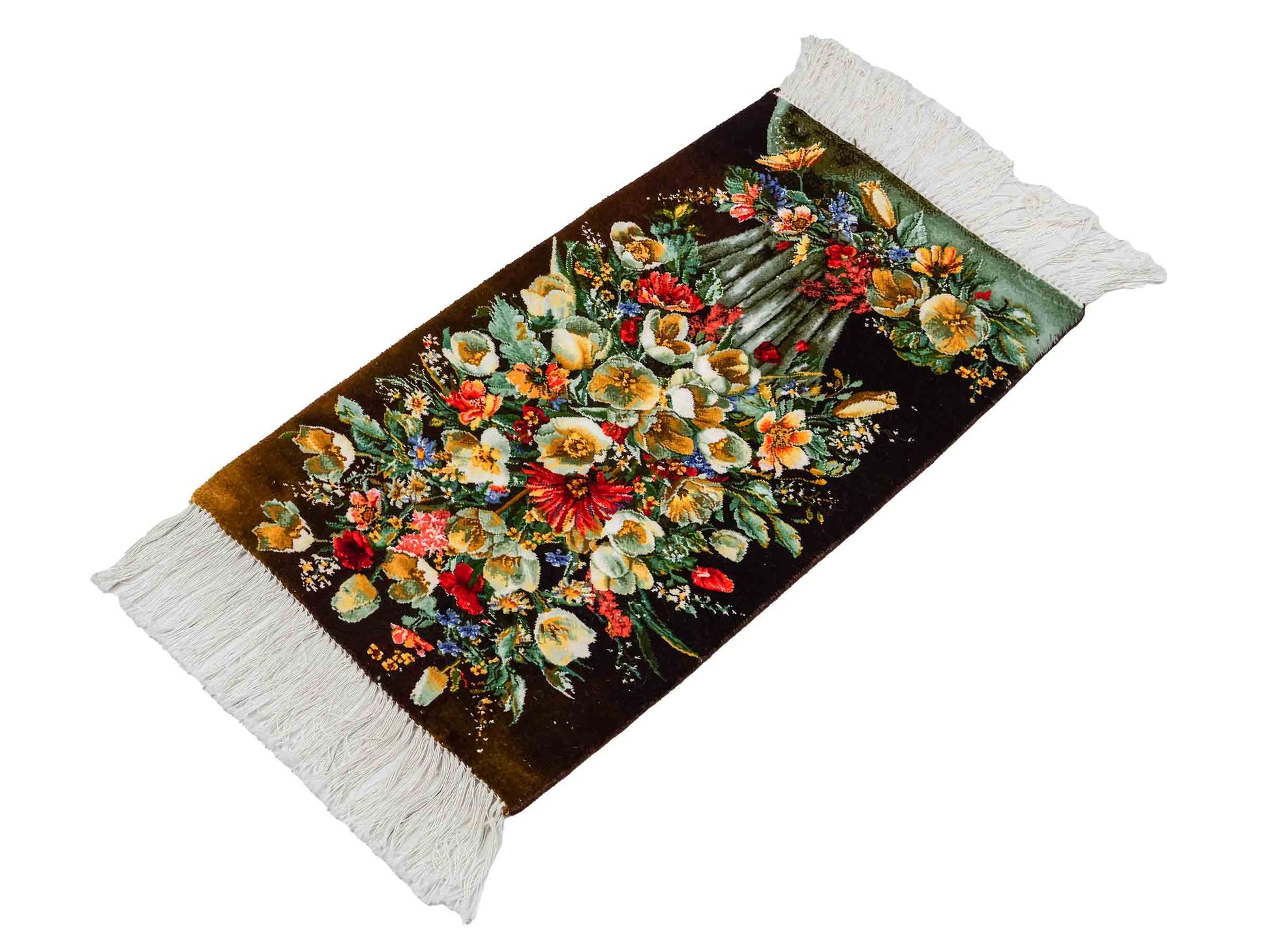 Sehr feiner, handgeknüpfter Täbriz Art 50 Raj Perserteppich aus Wolle mit Seide von Khademi. Farbe: Bunt. Größe: 72 x 43 cm. Vertrieb durch JUPITER Intl.