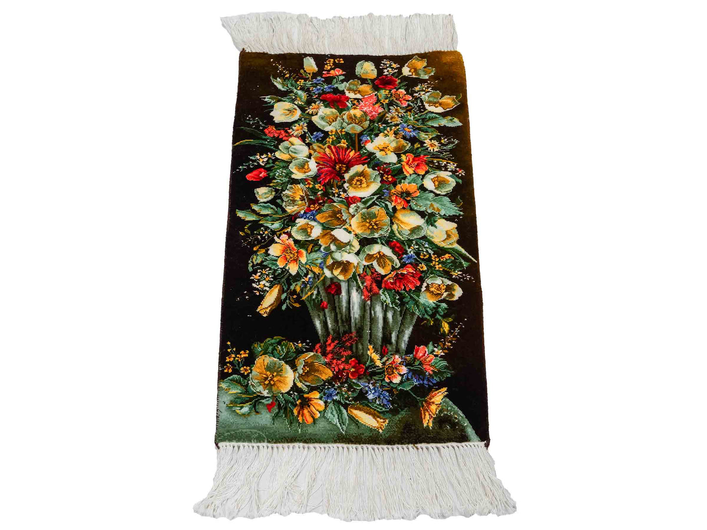 Sehr feiner, handgeknüpfter Täbriz Art 50 Raj Perserteppich aus Wolle mit Seide von Khademi. Farbe: Bunt. Größe: 72 x 43 cm. Vertrieb durch JUPITER Intl.
