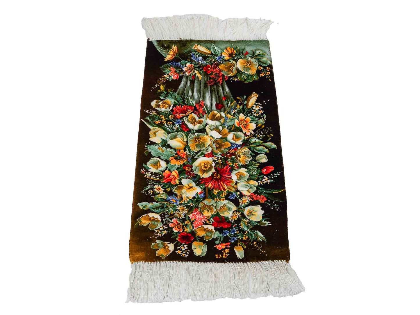Sehr feiner, handgeknüpfter Täbriz Art 50 Raj Perserteppich aus Wolle mit Seide von Khademi. Farbe: Bunt. Größe: 72 x 43 cm. Vertrieb durch JUPITER Intl.