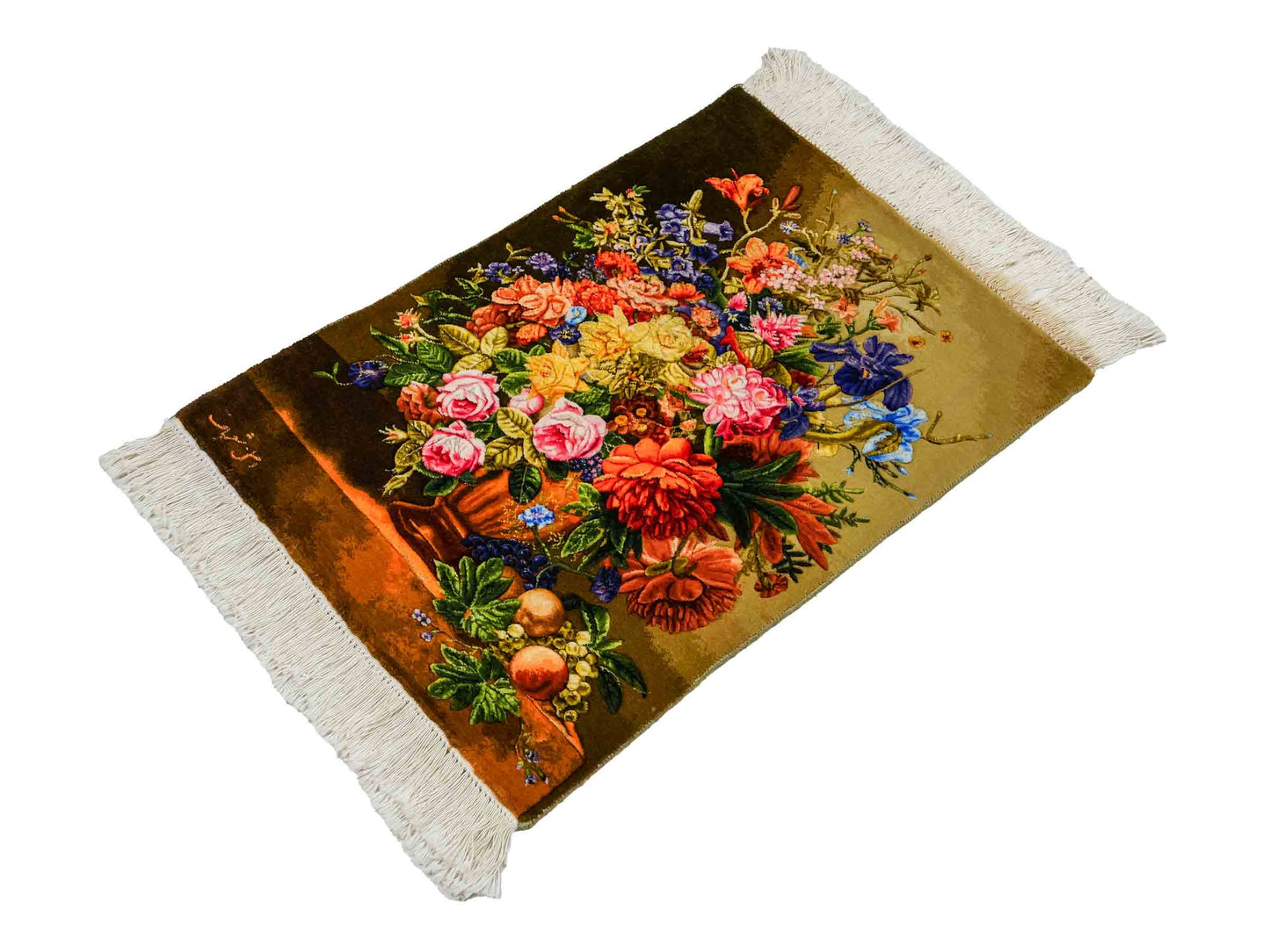 Sehr feiner, handgeknüpfter Täbriz Art 50 Raj Perserteppich aus Wolle mit Seide von Khademi. Farbe: Bunt. Größe: 84 x 61 cm. Vertrieb durch JUPITER Intl.