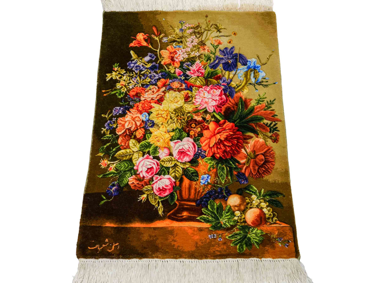 Sehr feiner, handgeknüpfter Täbriz Art 50 Raj Perserteppich aus Wolle mit Seide von Khademi. Farbe: Bunt. Größe: 84 x 61 cm. Vertrieb durch JUPITER Intl.