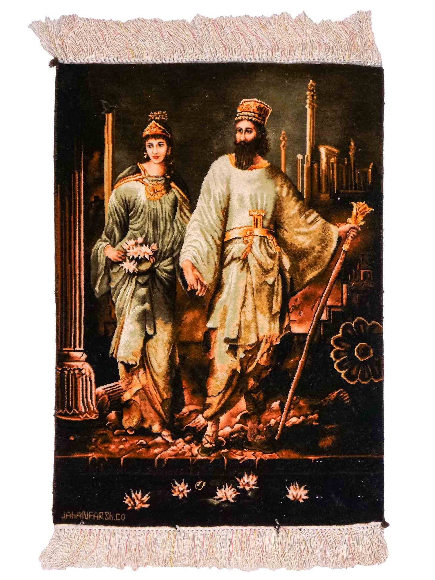 Sehr feiner, handgeknüpfter Täbriz Art 60 Raj Perserteppich aus Wolle mit Seide von Khademi. Farbe: Bunt. Größe: 70 x 49 cm. Vertrieb durch JUPITER Intl.
