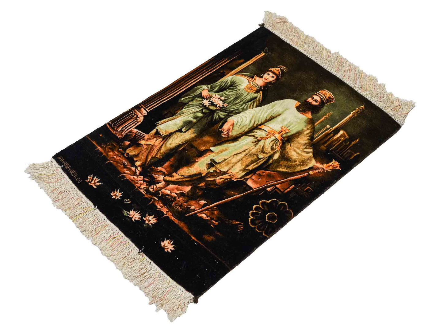 Sehr feiner, handgeknüpfter Täbriz Art 60 Raj Perserteppich aus Wolle mit Seide von Khademi. Farbe: Bunt. Größe: 70 x 49 cm. Vertrieb durch JUPITER Intl.