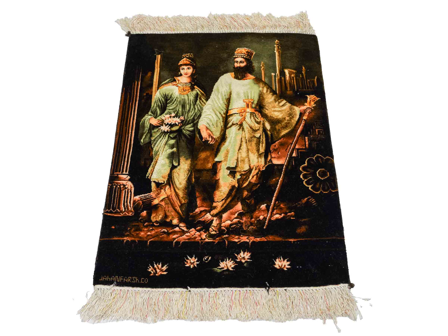 Sehr feiner, handgeknüpfter Täbriz Art 60 Raj Perserteppich aus Wolle mit Seide von Khademi. Farbe: Bunt. Größe: 70 x 49 cm. Vertrieb durch JUPITER Intl.