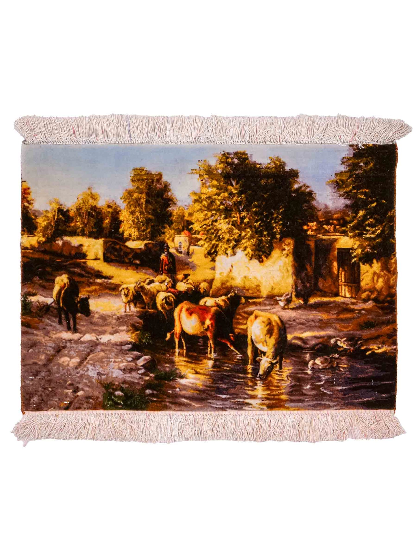 Sehr feiner, handgeknüpfter Täbriz Art 60 Raj Perserteppich aus Wolle mit Seide von Khademi. Farbe: Bunt. Größe: 72 x 50 cm. Vertrieb durch JUPITER Intl.