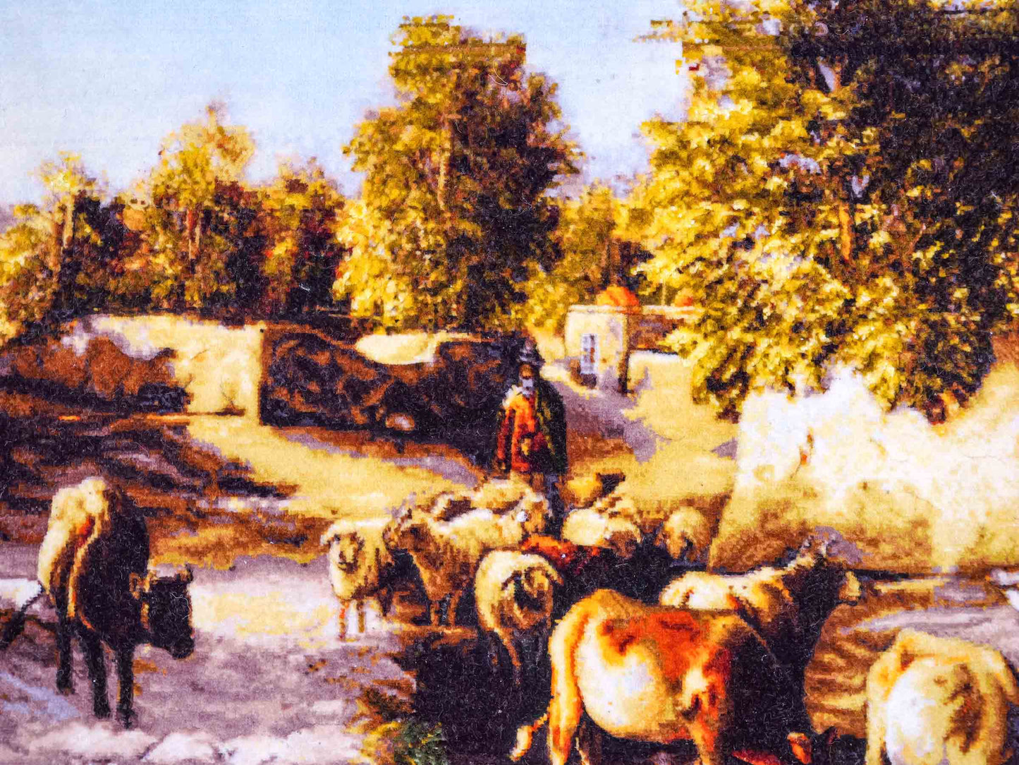 Sehr feiner, handgeknüpfter Täbriz Art 60 Raj Perserteppich aus Wolle mit Seide von Khademi. Farbe: Bunt. Größe: 72 x 50 cm. Vertrieb durch JUPITER Intl.