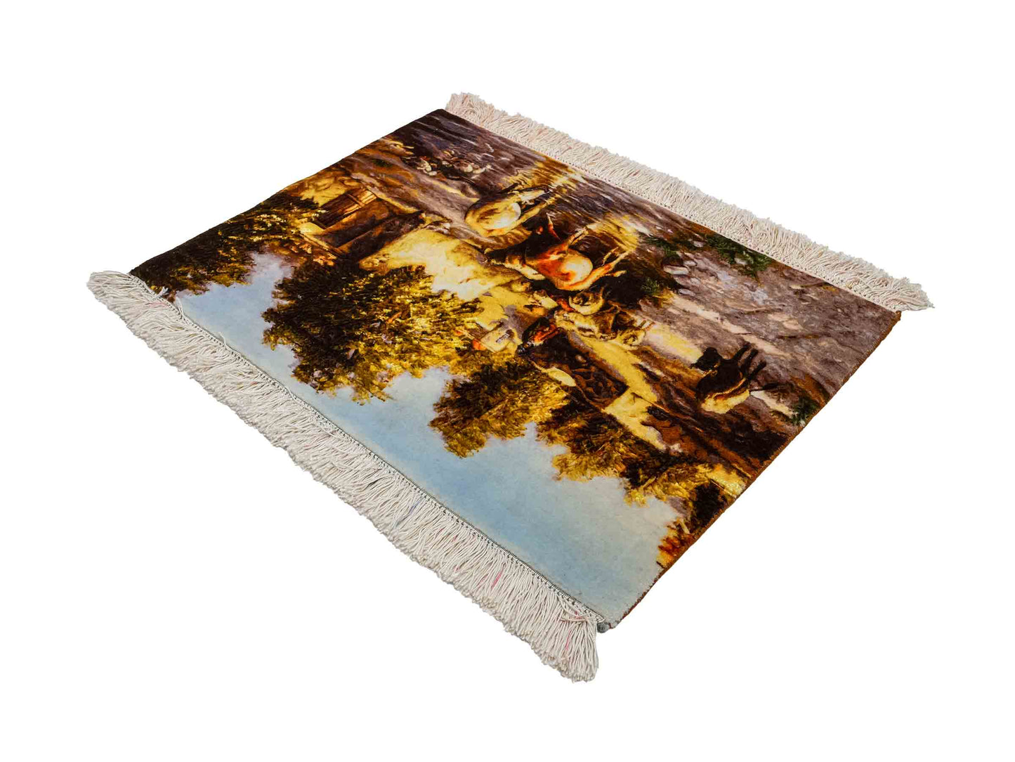 Sehr feiner, handgeknüpfter Täbriz Art 60 Raj Perserteppich aus Wolle mit Seide von Khademi. Farbe: Bunt. Größe: 72 x 50 cm. Vertrieb durch JUPITER Intl.