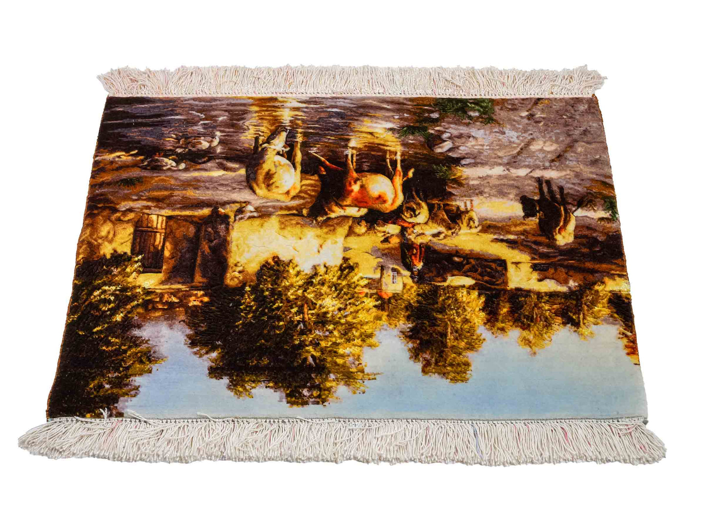 Sehr feiner, handgeknüpfter Täbriz Art 60 Raj Perserteppich aus Wolle mit Seide von Khademi. Farbe: Bunt. Größe: 72 x 50 cm. Vertrieb durch JUPITER Intl.