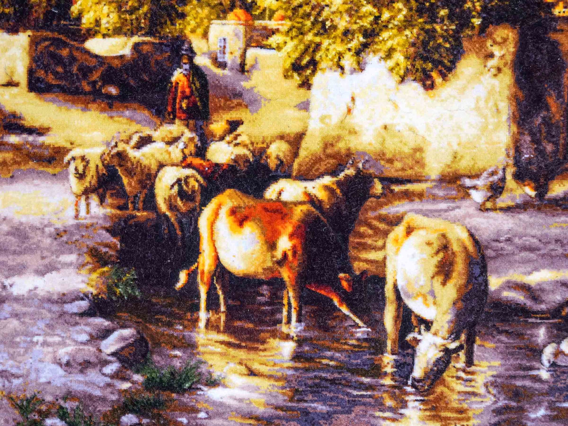 Sehr feiner, handgeknüpfter Täbriz Art 60 Raj Perserteppich aus Wolle mit Seide von Khademi. Farbe: Bunt. Größe: 72 x 50 cm. Vertrieb durch JUPITER Intl.