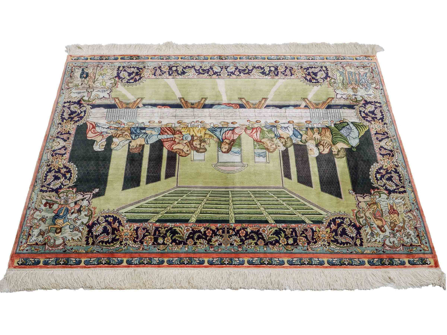 Sehr feiner, handgeknüpfter Khademi Ghom Orientteppich aus Seide, multicolor. 125x90 cm. Vertrieb durch Jupiter Intl.