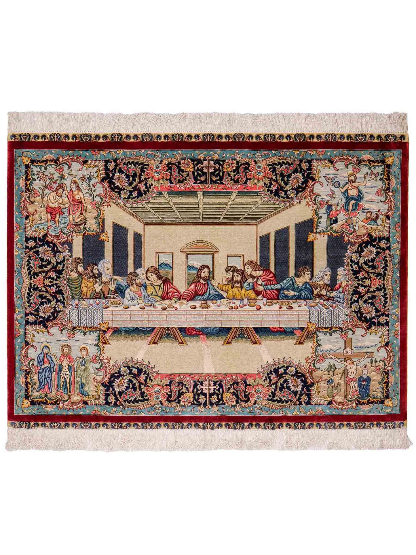Sehr feiner, handgeknüpfter Khademi Ghom Orientteppich aus Seide, multicolor. 125x94 cm. Vertrieb durch Jupiter Intl.