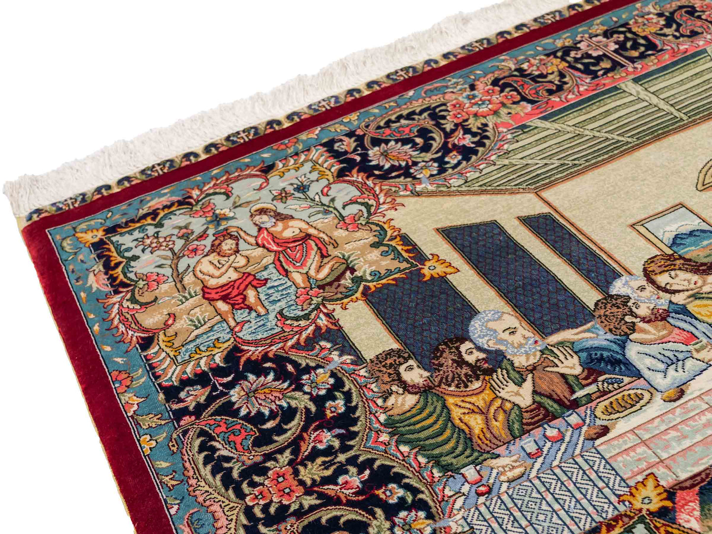 Sehr feiner, handgeknüpfter Khademi Ghom Orientteppich aus Seide, multicolor. 125x94 cm. Vertrieb durch Jupiter Intl.