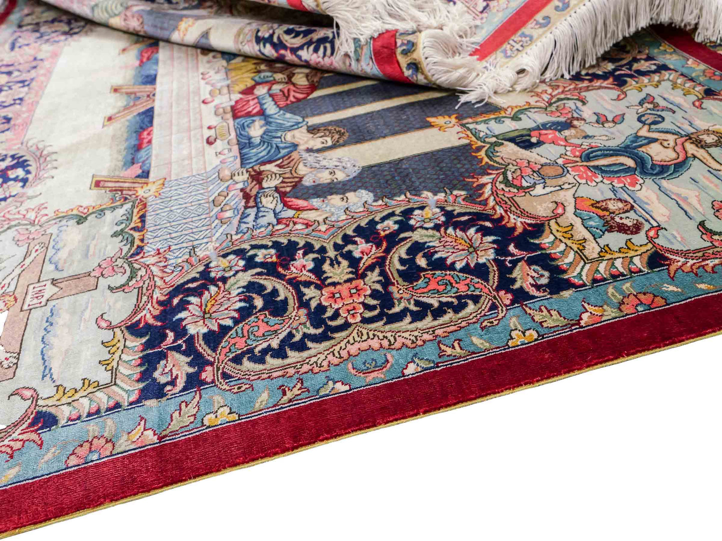 Sehr feiner, handgeknüpfter Khademi Ghom Orientteppich aus Seide, multicolor. 125x94 cm. Vertrieb durch Jupiter Intl.