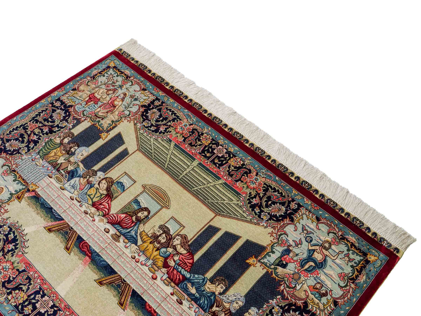 Sehr feiner, handgeknüpfter Khademi Ghom Orientteppich aus Seide, multicolor. 125x94 cm. Vertrieb durch Jupiter Intl.