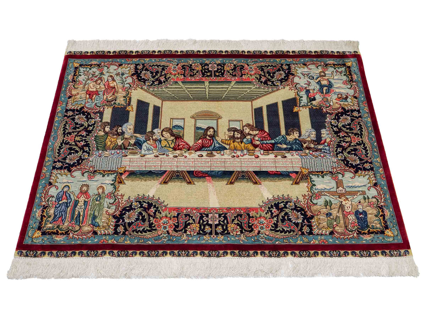 Sehr feiner, handgeknüpfter Khademi Ghom Orientteppich aus Seide, multicolor. 125x94 cm. Vertrieb durch Jupiter Intl.