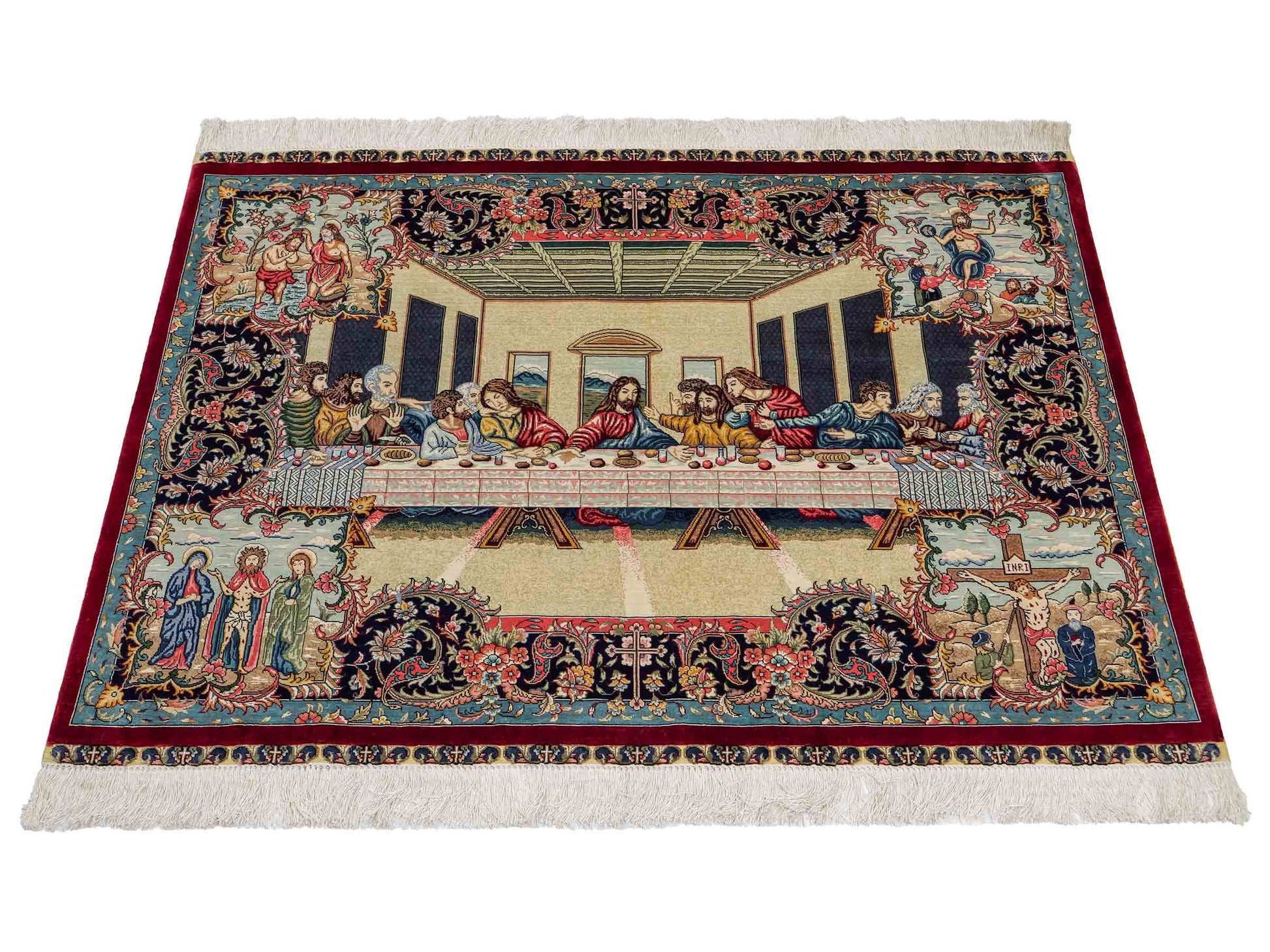 Sehr feiner, handgeknüpfter Khademi Ghom Orientteppich aus Seide, multicolor. 125x94 cm. Vertrieb durch Jupiter Intl.