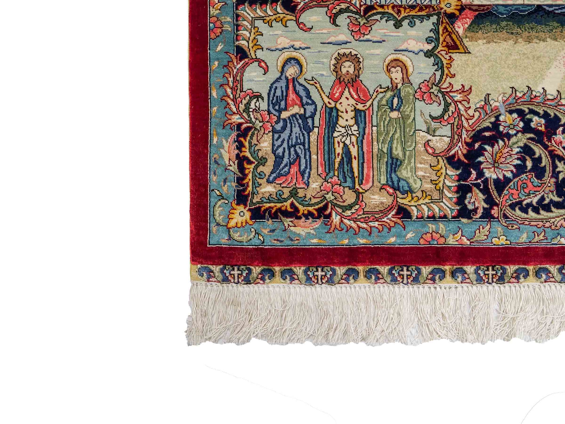 Sehr feiner, handgeknüpfter Khademi Ghom Orientteppich aus Seide, multicolor. 125x94 cm. Vertrieb durch Jupiter Intl.