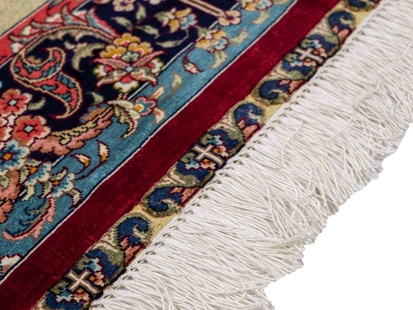 Sehr feiner, handgeknüpfter Khademi Ghom Orientteppich aus Seide, multicolor. 125x94 cm. Vertrieb durch Jupiter Intl.