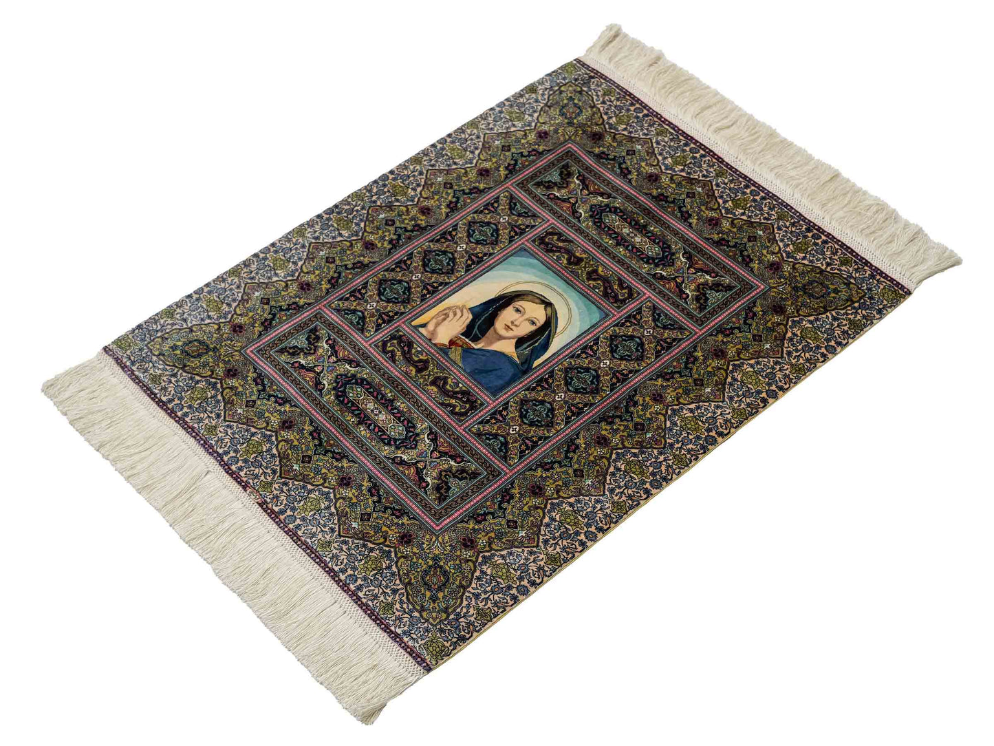 Extrem feiner, handgeknüpfter Khademi Ghom Orientteppich aus purer Seide, multiocolor. 64x48 cm. Vertrieb durch Jupiter Intl.