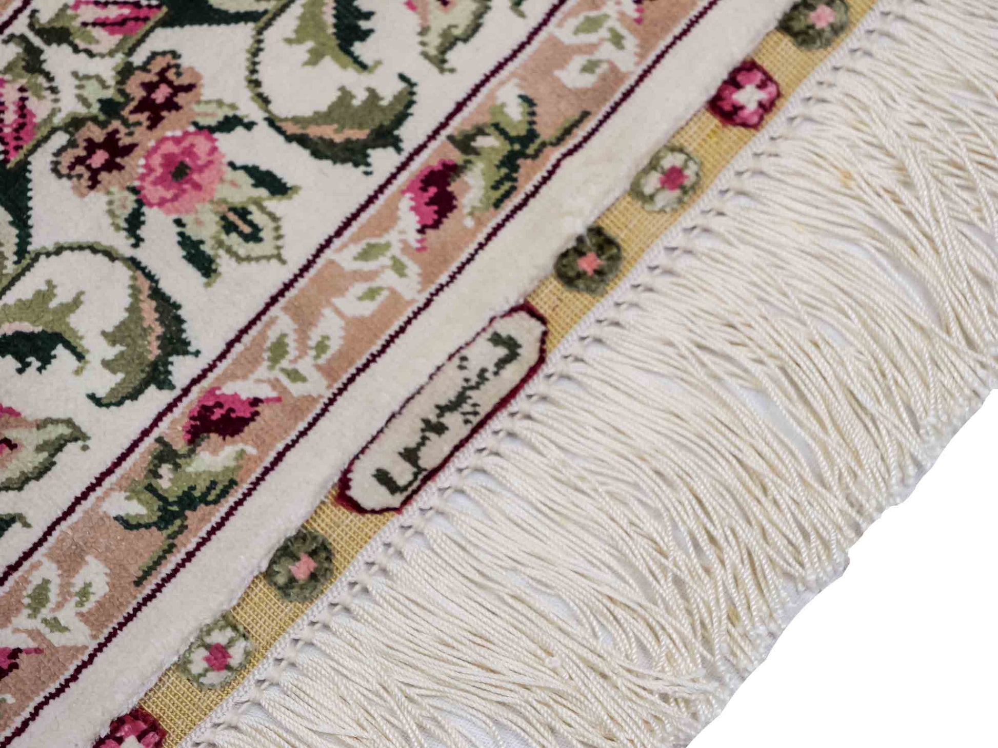 Sehr feiner, handgeknüpfter Khademi Orientteppich mit Hereke Design aus reiner Seide, weiß, creme. 122x79 cm. Vertrieb durch Jupiter Intl.