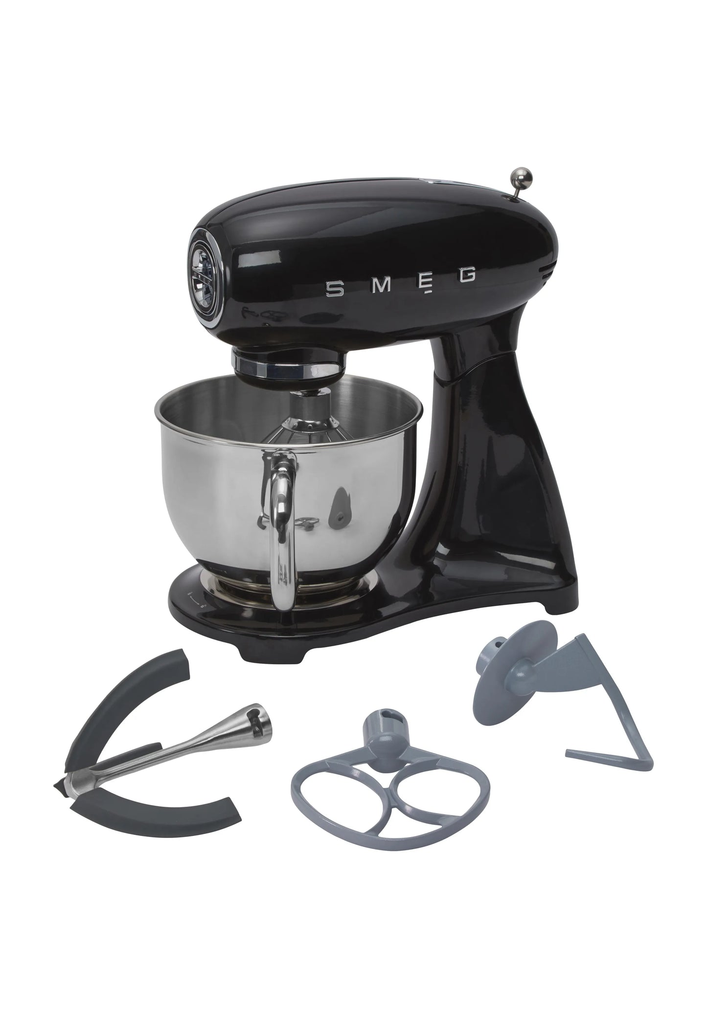 Smeg SMF23BLEU 50`s Style Küchenmaschine mit Fleischwolf 800 Watt, schwarz, silber.