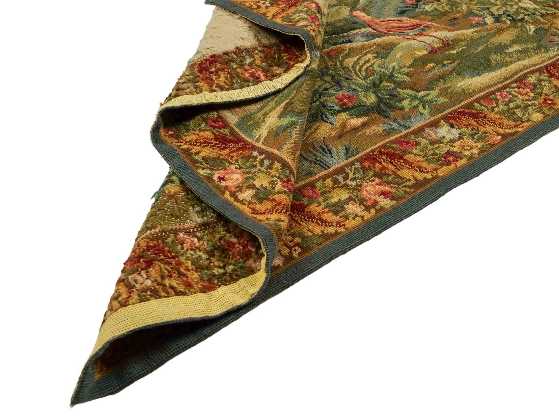 Handgefertigter, chinesischer Gobelin Wandteppich von Khademi aus Wolle, multicolor. 144x111 cm. Verkauf durch Jupiter Intl.