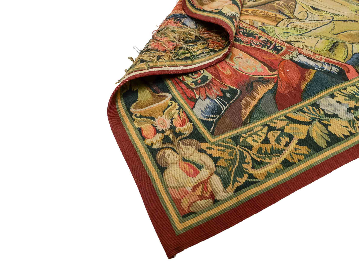 Handgefertigter, chinesischer Gobelin Wandteppich von Khademi aus Wolle, multicolor. 188x153 cm. Verkauf durch Jupiter Intl.