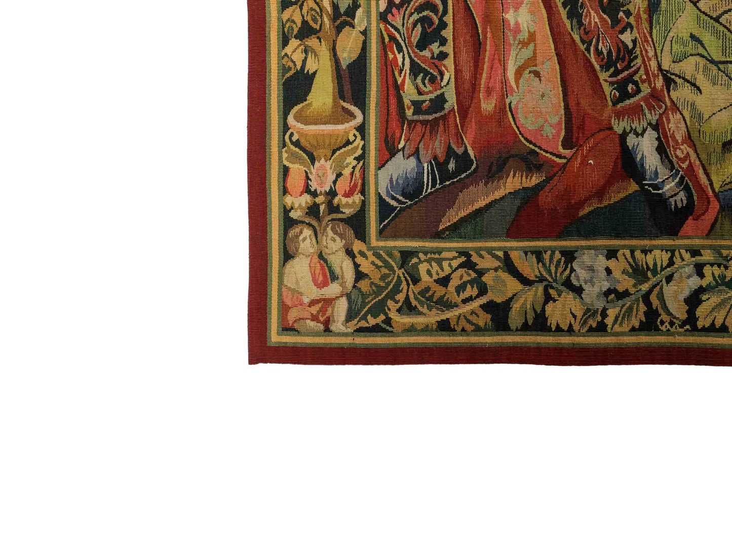 Handgefertigter, chinesischer Gobelin Wandteppich von Khademi aus Wolle, multicolor. 188x153 cm. Verkauf durch Jupiter Intl.