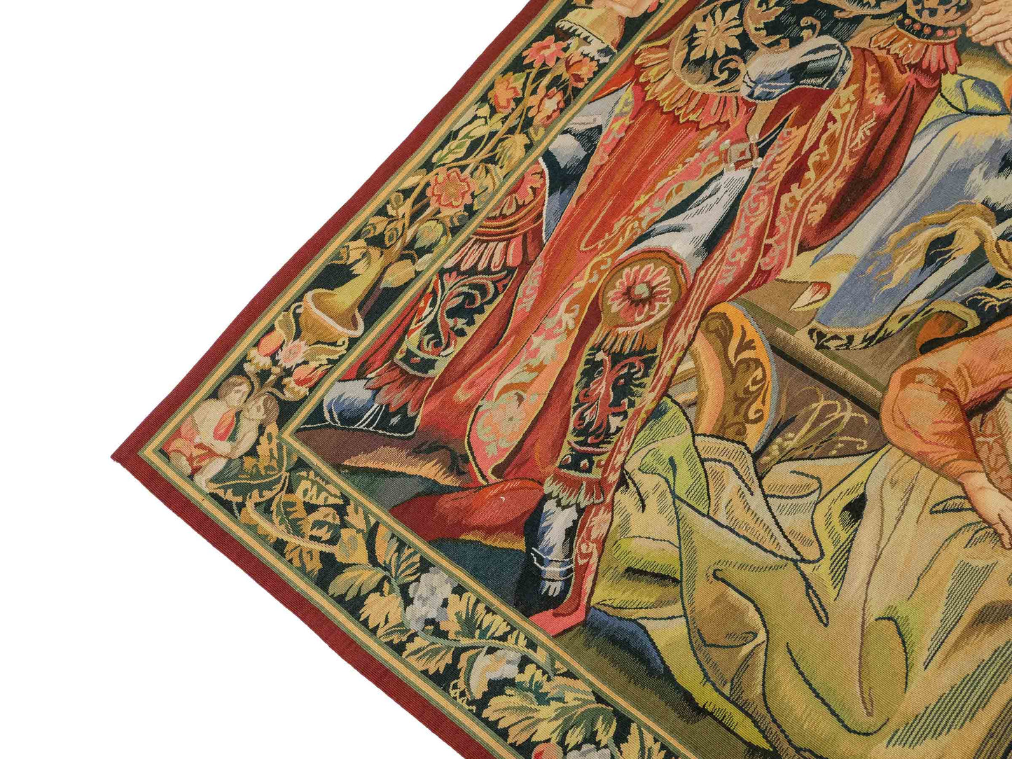 Handgefertigter, chinesischer Gobelin Wandteppich von Khademi aus Wolle, multicolor. 188x153 cm. Verkauf durch Jupiter Intl.